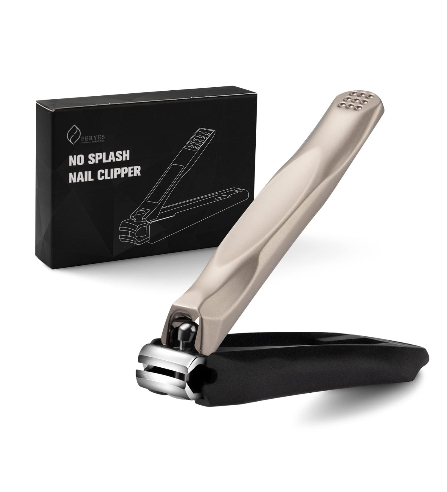 FERYES 3-in-1 Fingernail Clipper with Nail Catcher & Metal Storage Box - Toenail Clipper for Men & Women - Champagne - Buy Online on SooperMarket.com