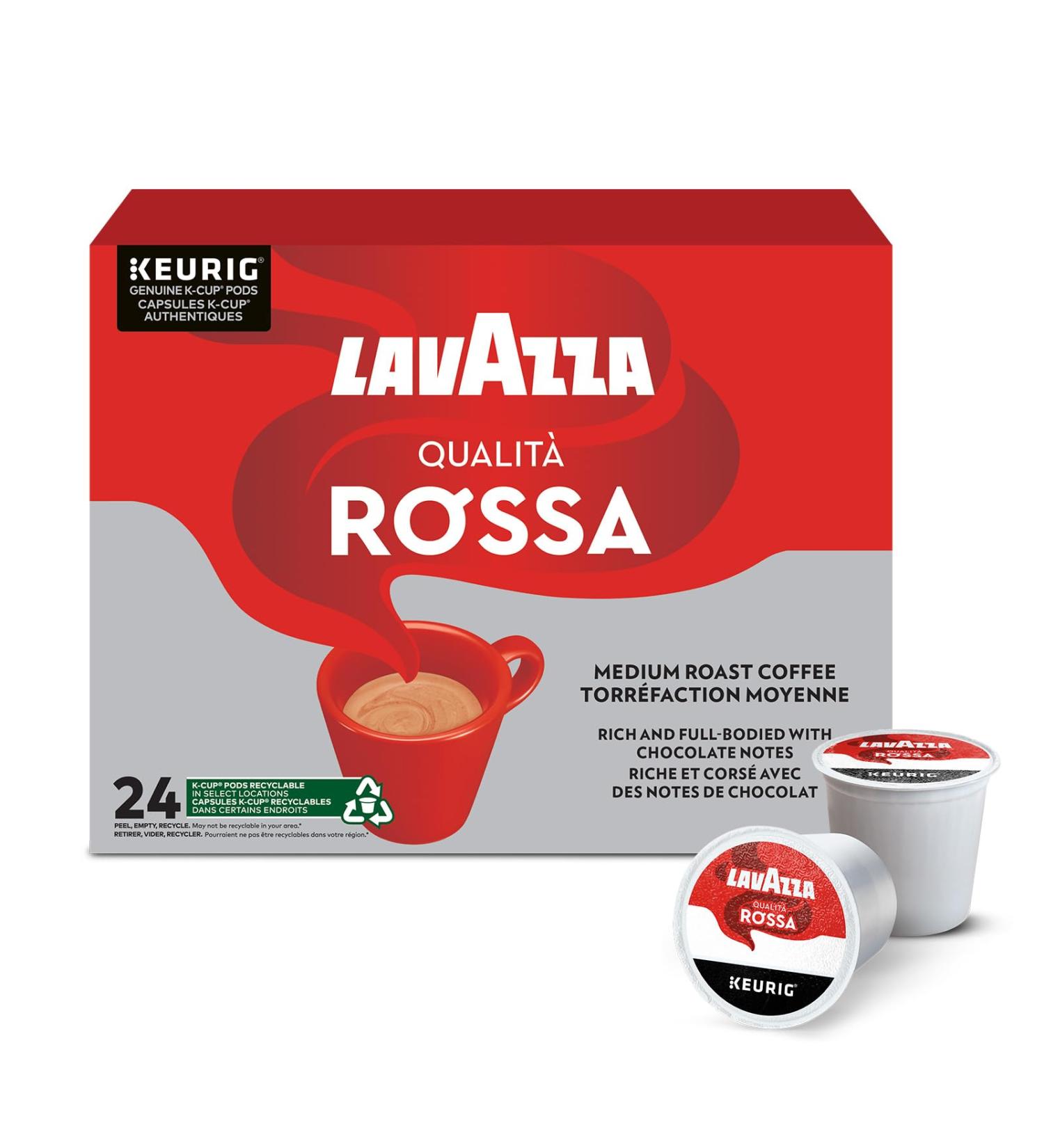 Lavazza Qualit Rossa Medium Roast K-Cup Coffee Pods 24 Count For Keurig Coffee Makers Crema e Gusto 24 count (Pack of 1) - Buy Online on SooperMarket.com