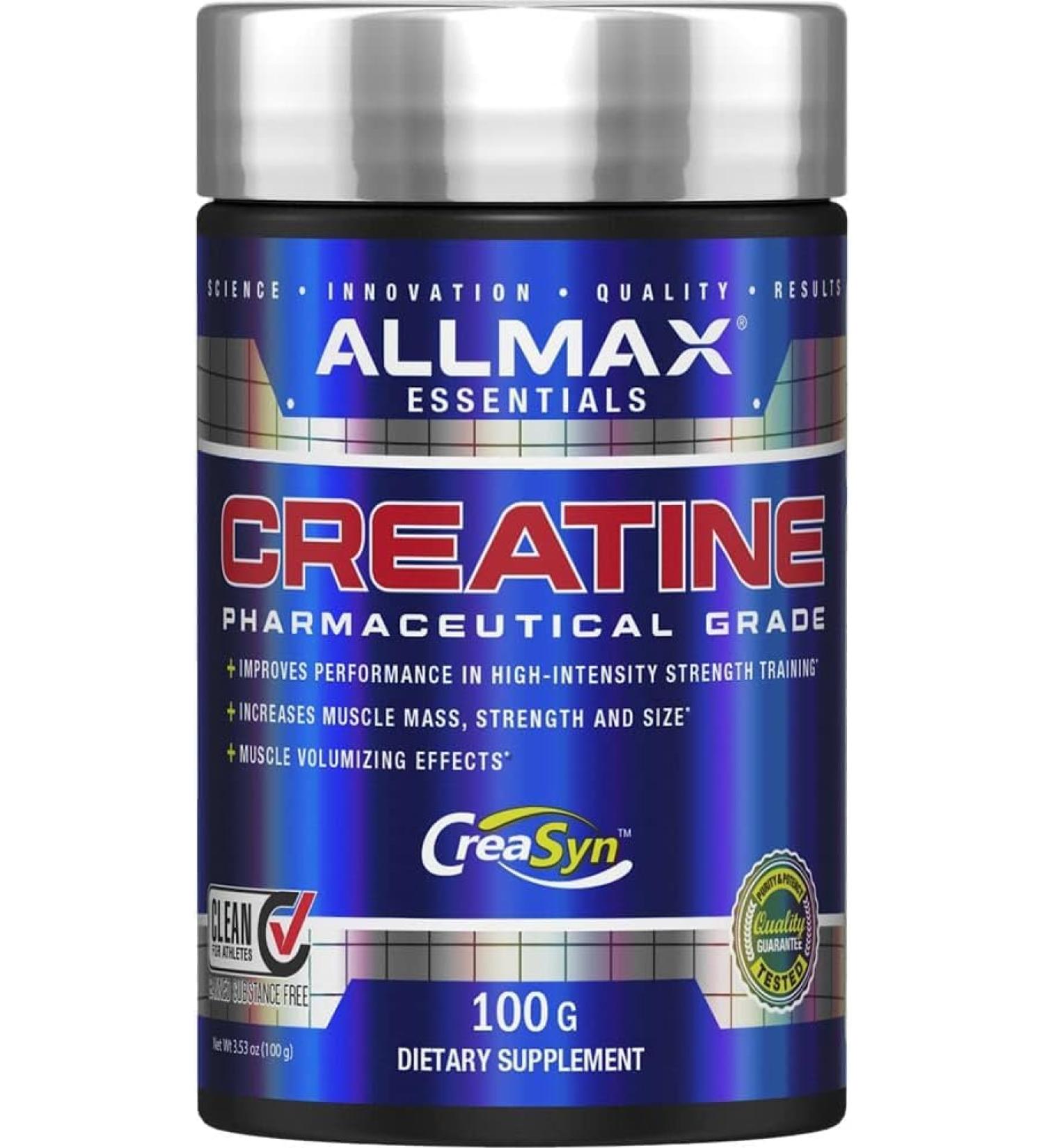 ALLMAX Nutrition - Creatine Powder - 100% Pure Micronized Creatine Monohydrate - Pharmaceutical Grade Creatine - 100 Gram - Buy Online on SooperMarket.com