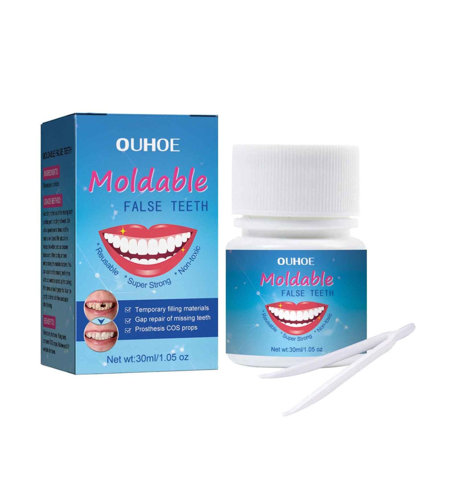Provisional Denture Kit - Formable Tooth Repair Set for Missing Teeth | 3PCs Prosthesis Dental Care Tools - Buy Online on SooperMarket.com