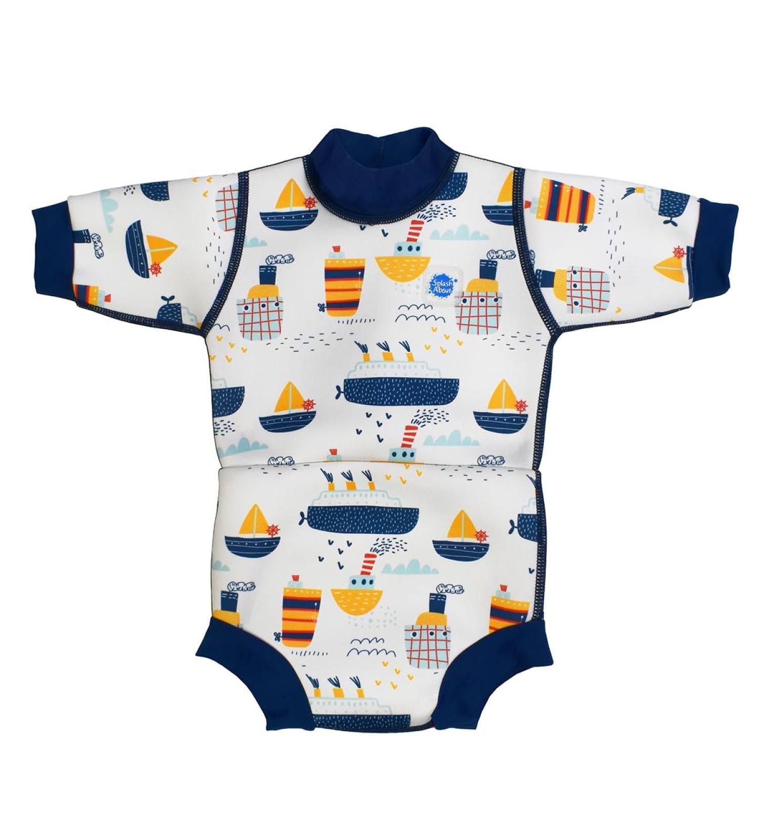 Splash About Happy Nappy Wetsuit with Reusable Swim Nappy - Tug Boats (3-6 Months) - Buy Online on SooperMarket.com