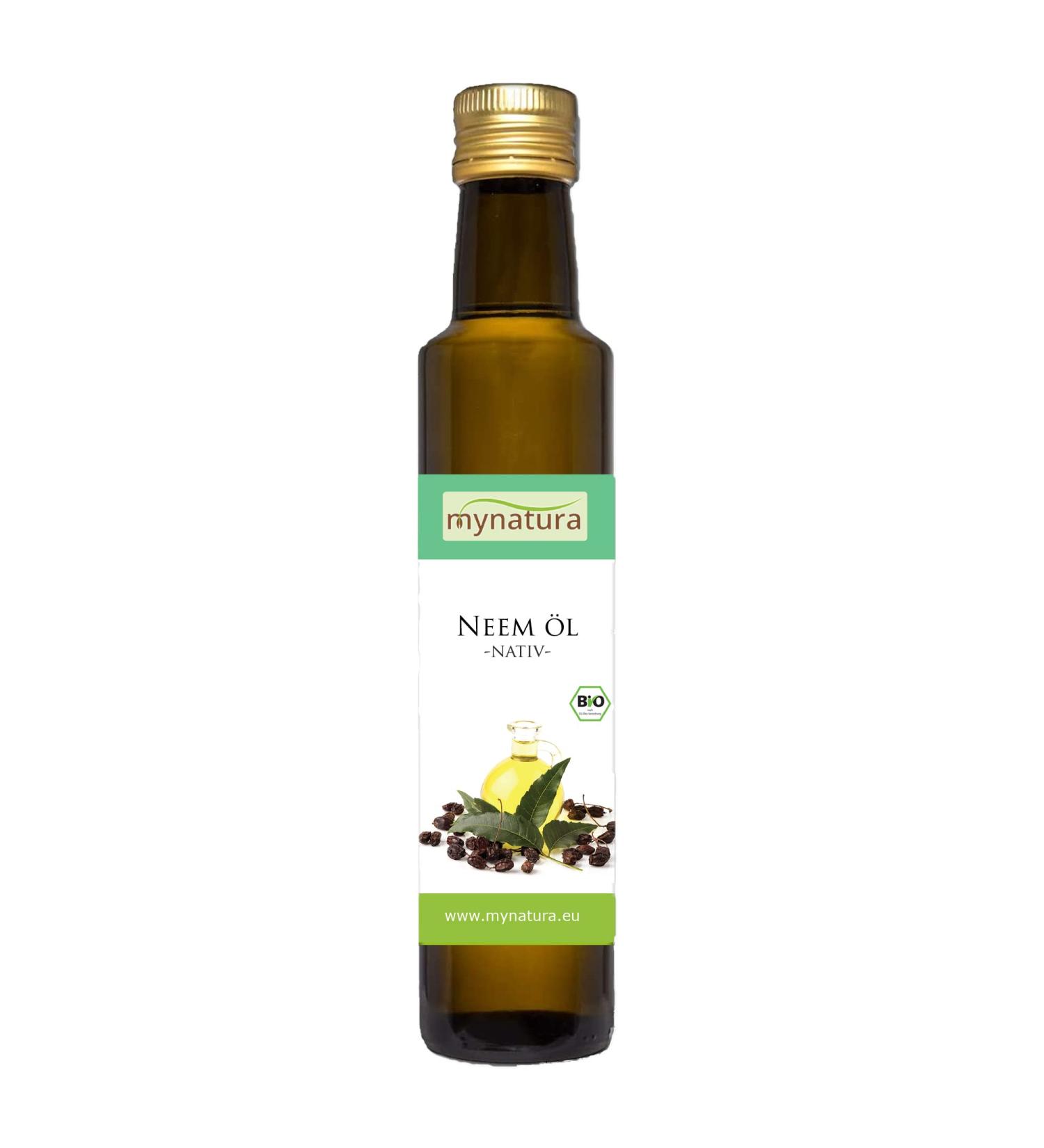 Mynatura Organic Neem Oil - 100% Pure Vegan Skin & Body Care Oil (250ml) | Natural Insect Protection in Glass Bottle - Buy Online on SooperMarket.com