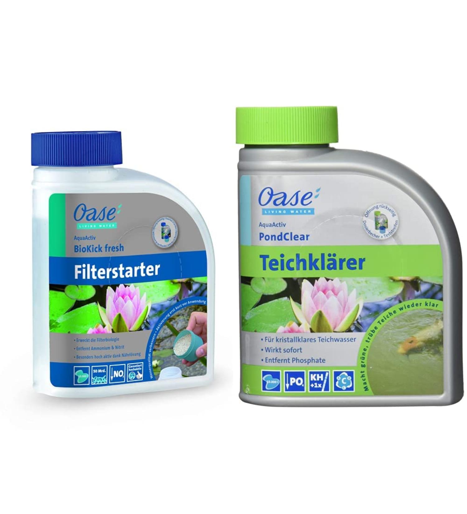 OASE 43145 Aquaactiv Biocick Fresh & 43140 Pondclear Bundle - 500 ml Starter Bacteria & Pond Clarifier for Easy Pond Maintenance | Ships Internationally - Buy Online on SooperMarket.com