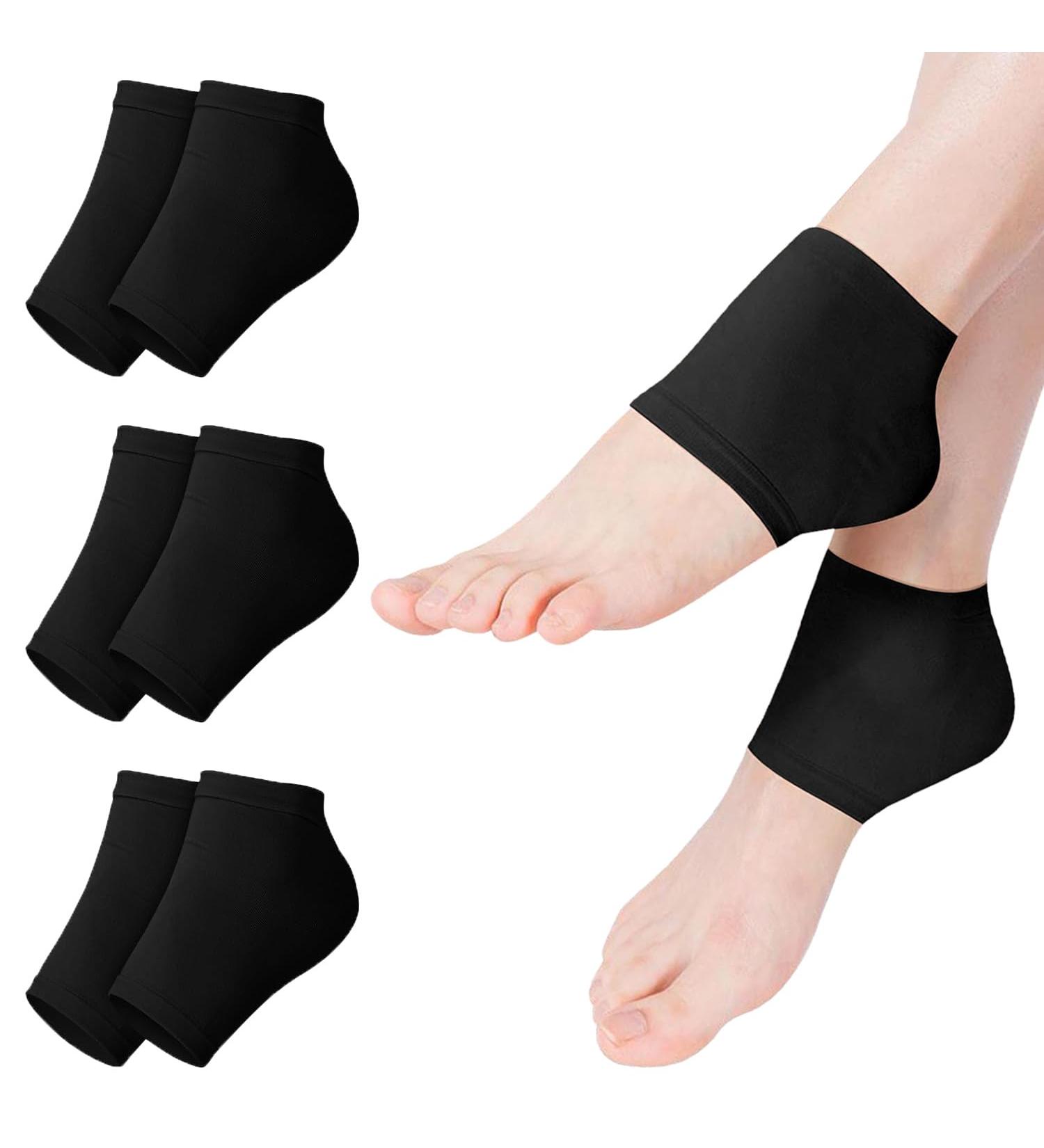 Jootuepo Gel Socks - 3 Pairs Soft Open Toe Heel Socks for Cracked Skin - Foot Care Treatment (Black) - Buy Online on SooperMarket.com