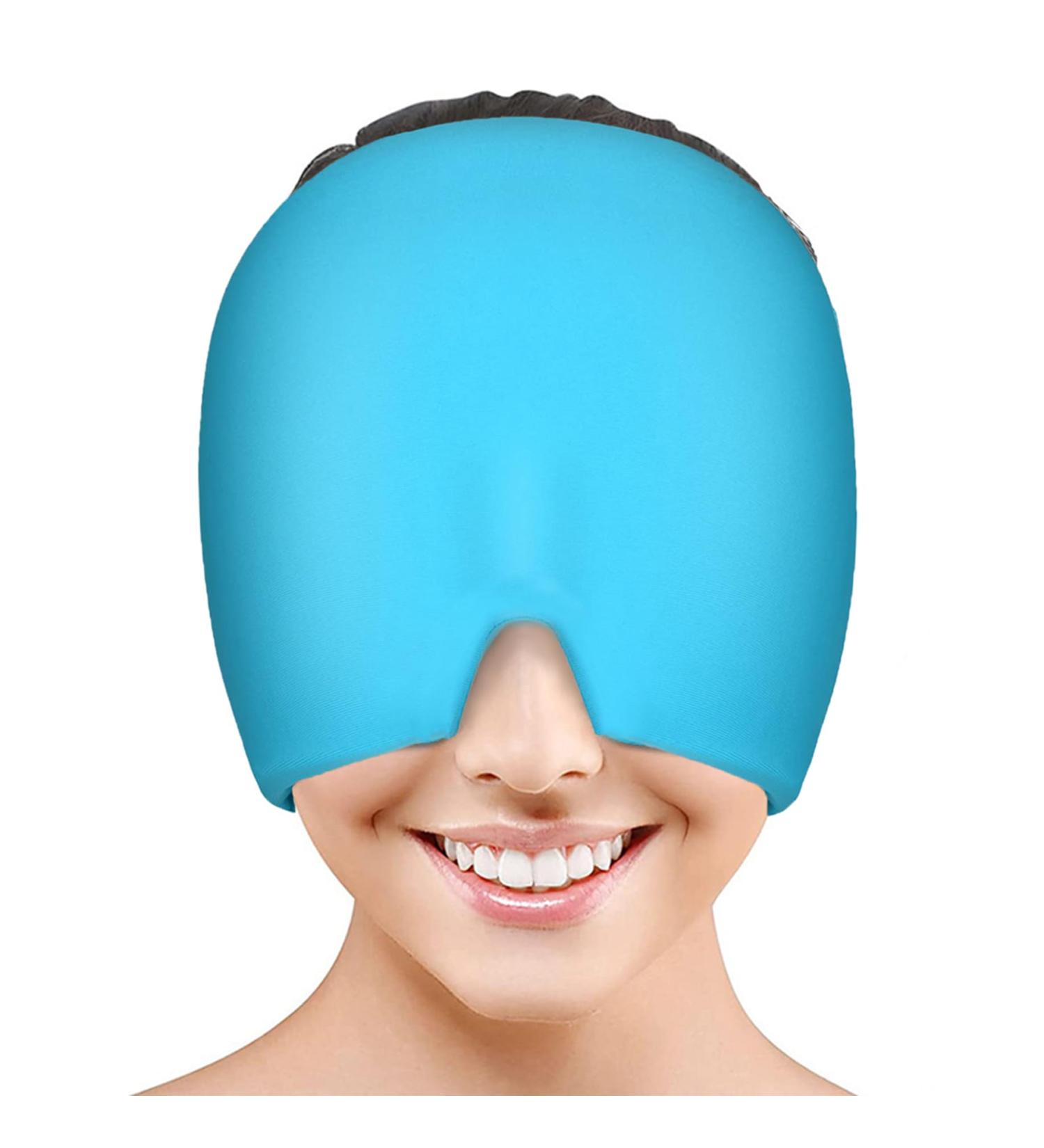 Migraine Relief Cap Reusable Cold Hot Therapy Migraine and Headache Relief Cap Single-Sided Gel Ice Hot Head Wrap for Chronic Migraine Tension Headache Sinus Stress Puffy Eyes (Blue) - Buy Online on SooperMarket.com