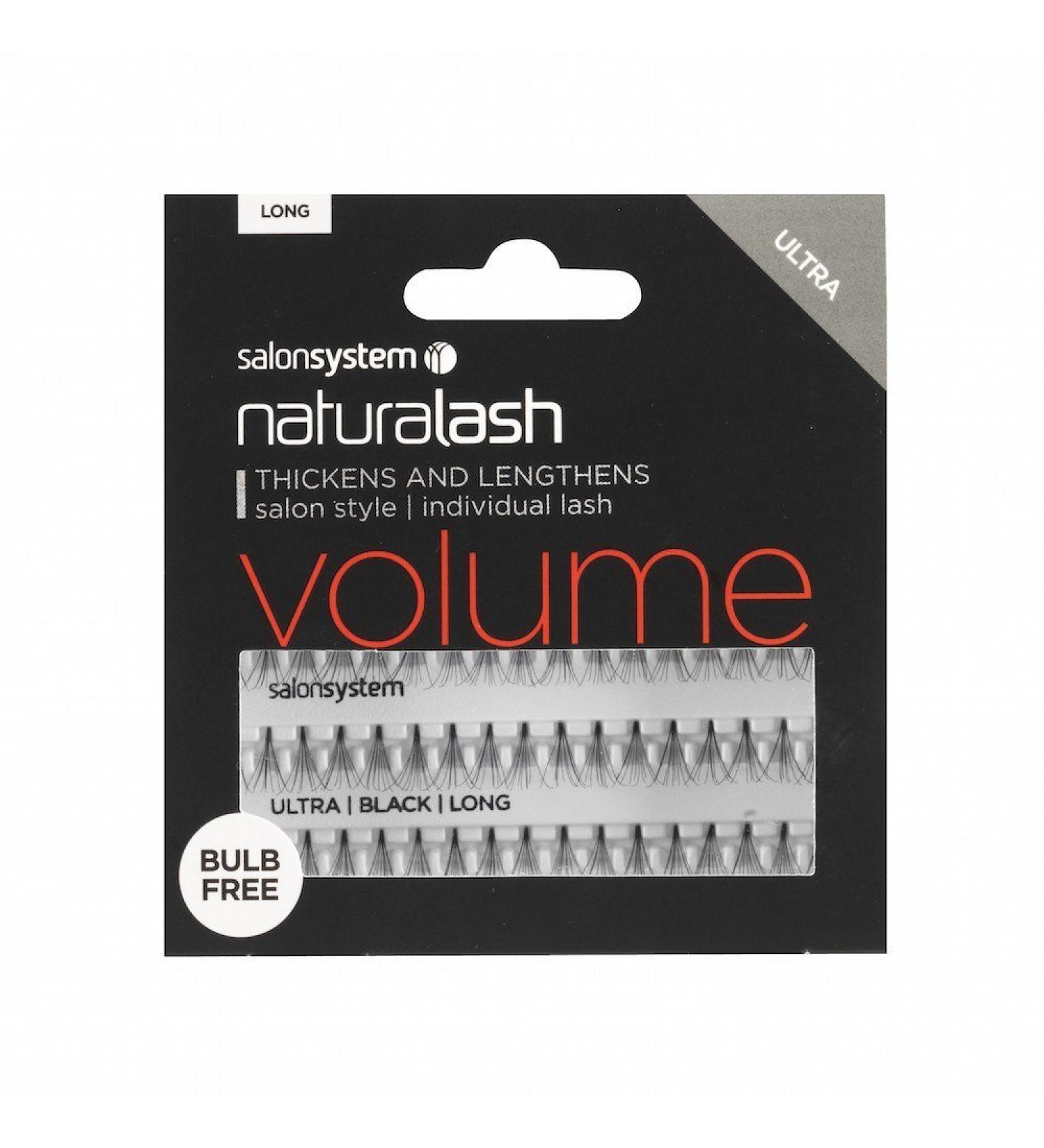 Salon System Individual Bulb Free Ultra Black Long Lashes