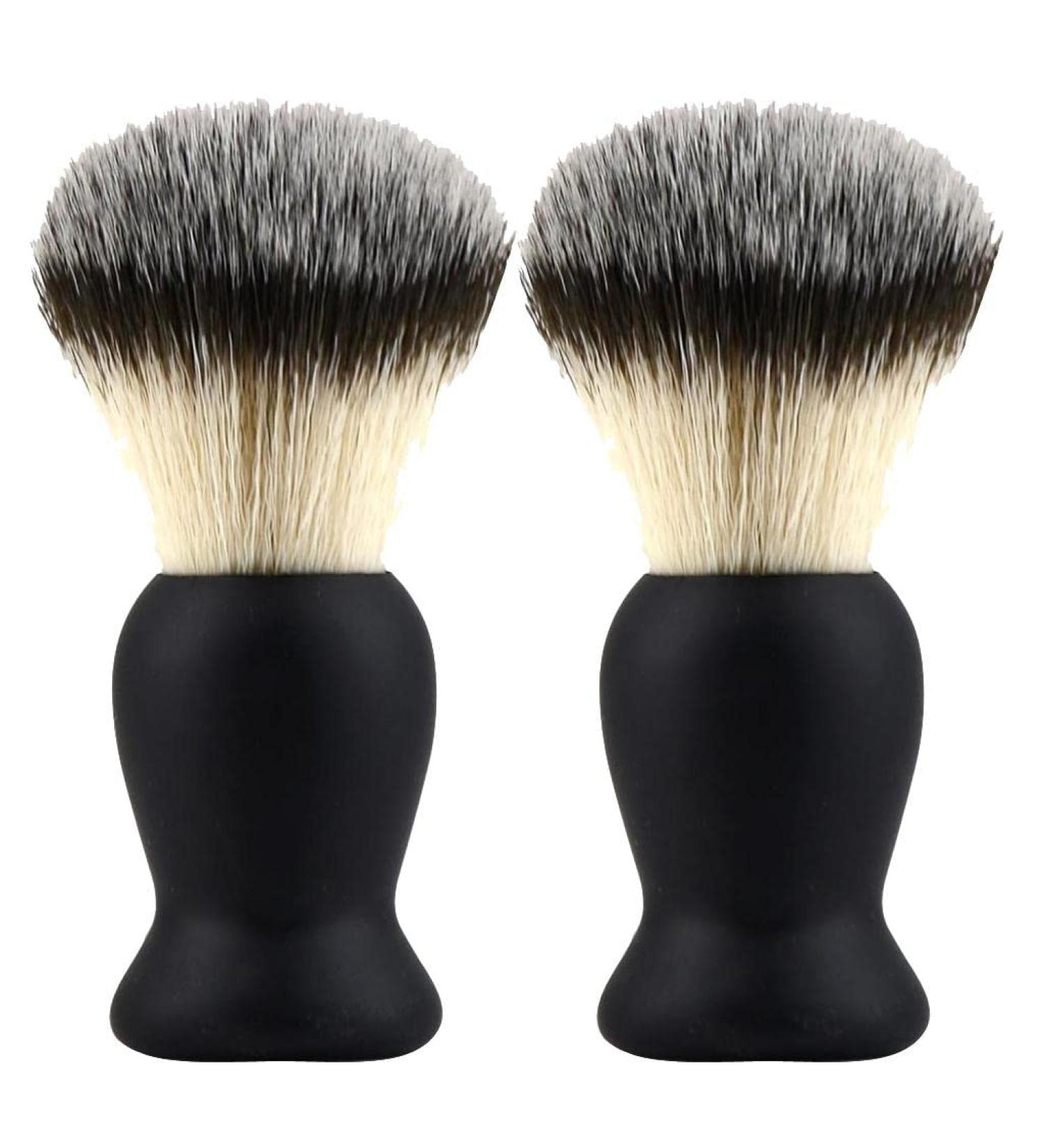 Seasaww 2x Black Nylon Brushes - Premium Hair Salon & Shaving Brush Accessories for Professional Use - Buy Online on SooperMarket.com