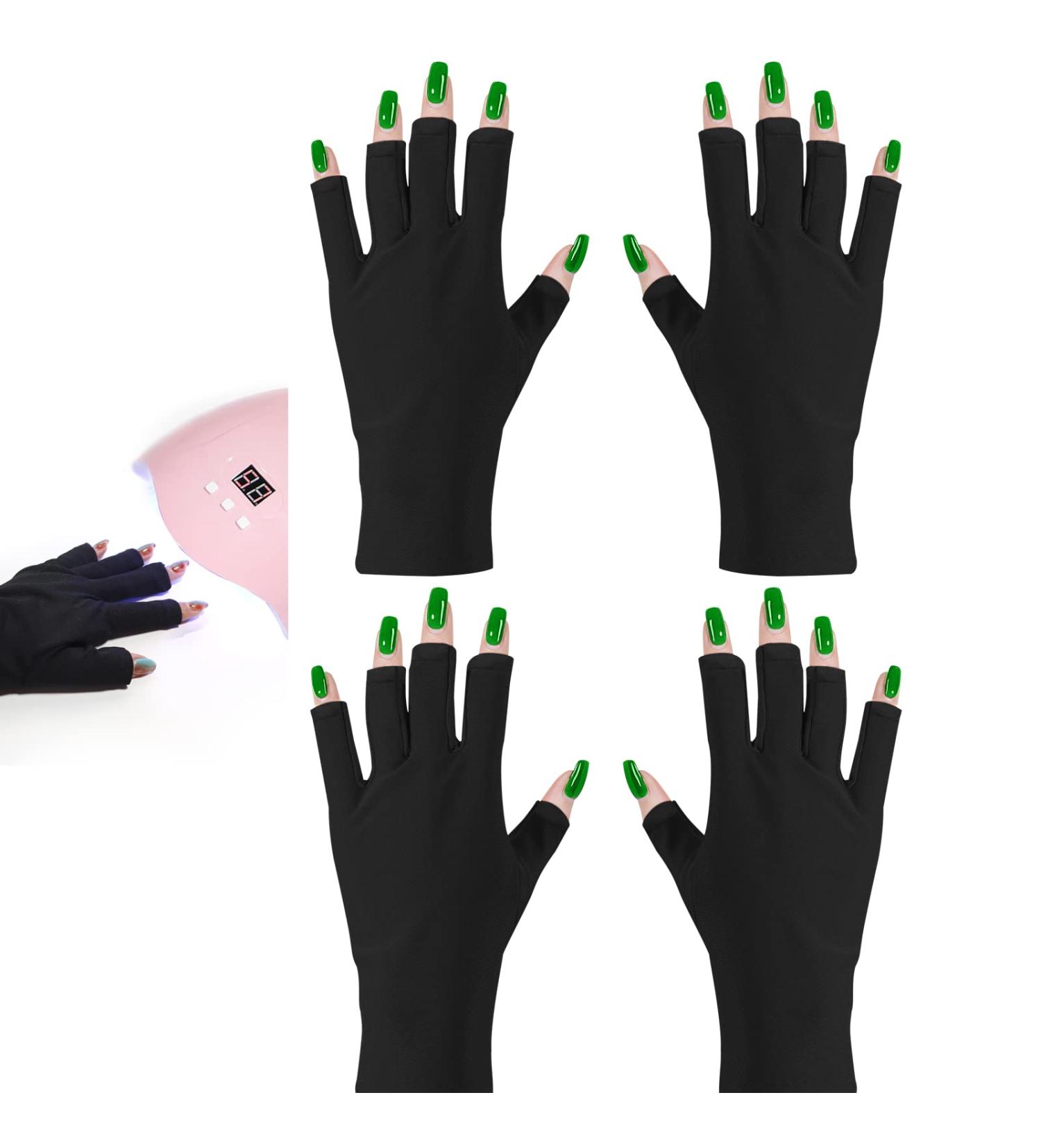 OYANIMO 2 Pairs UV Gloves for Gel Nail Lamp - Professional UPF50+ Protection Gloves for Manicures - Fingerless Anti UV Gloves for Nail Art & Skin Care - Buy Online on SooperMarket.com