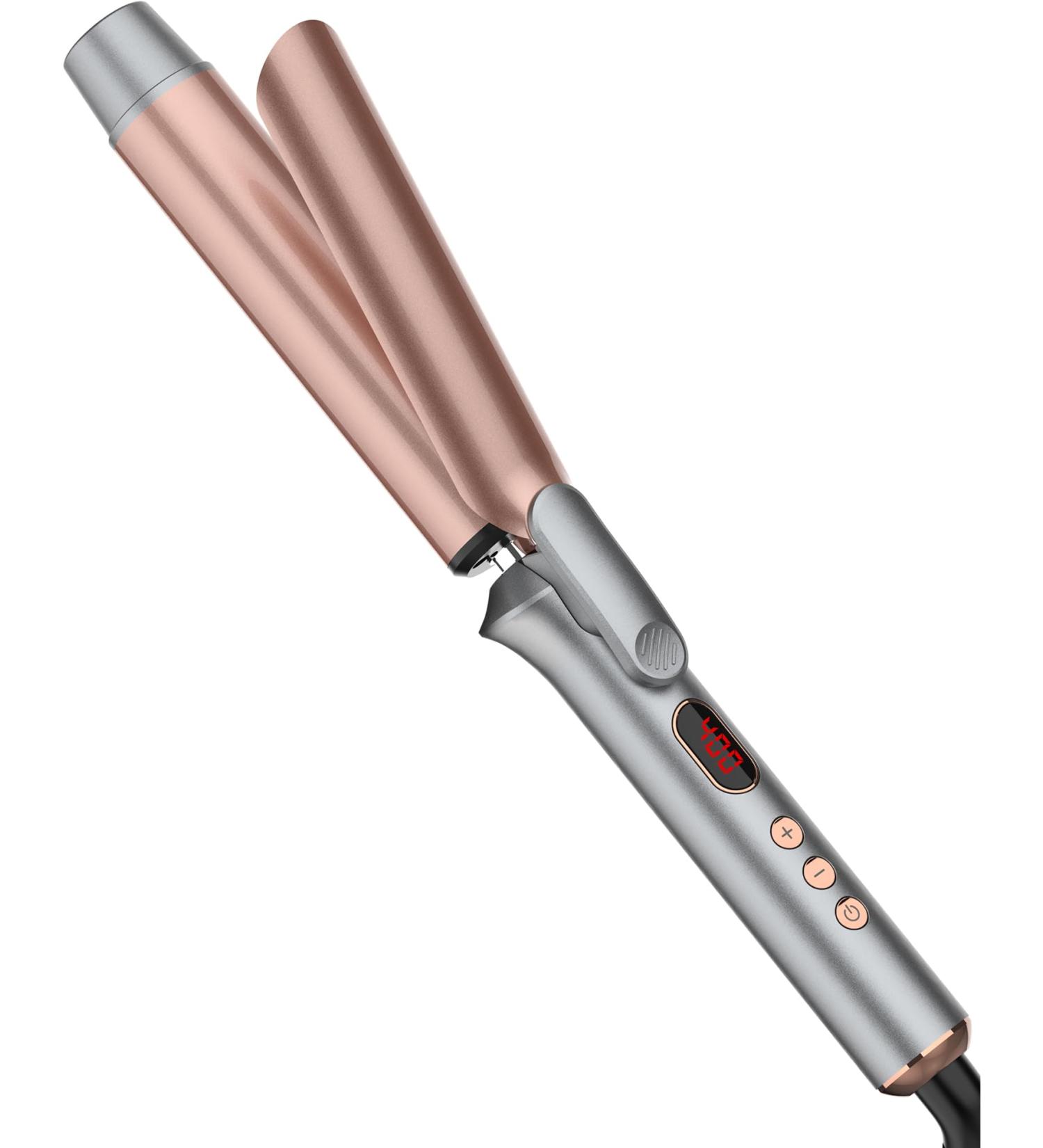 1 1/4 Inch Tourmaline Ceramic Curling Iron with LCD Display - Dual Voltage Includes Glove Comb Clips & Pad for Long Hair | International Shipping - Buy Online on SooperMarket.com