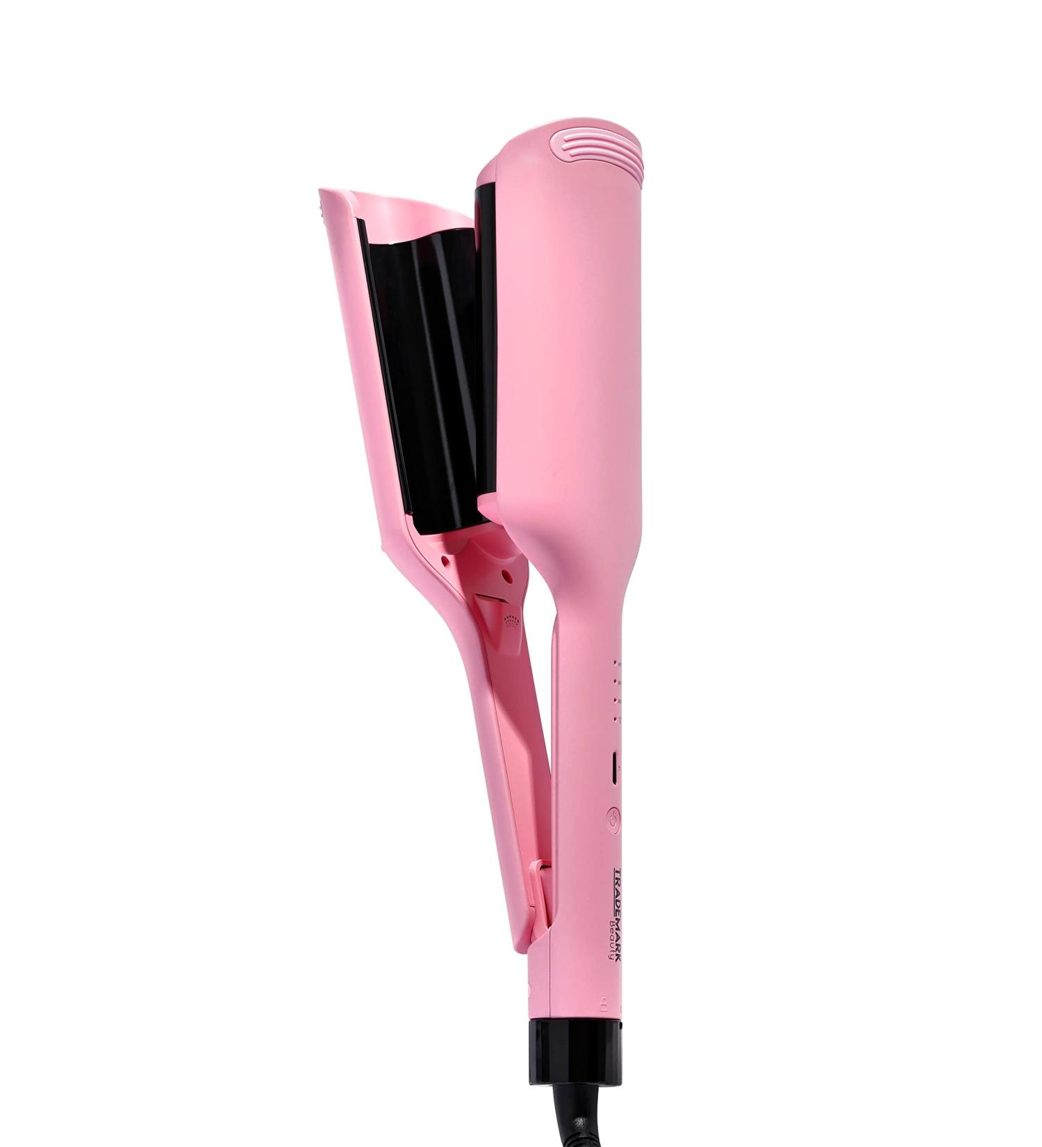 Beauty Babe Waves X 2 Barrel Curling Iron Hair Waver 1.25 inch - Adjustable Temperature Hair Curler for Beach Waves - Pink - Buy Online on SooperMarket.com