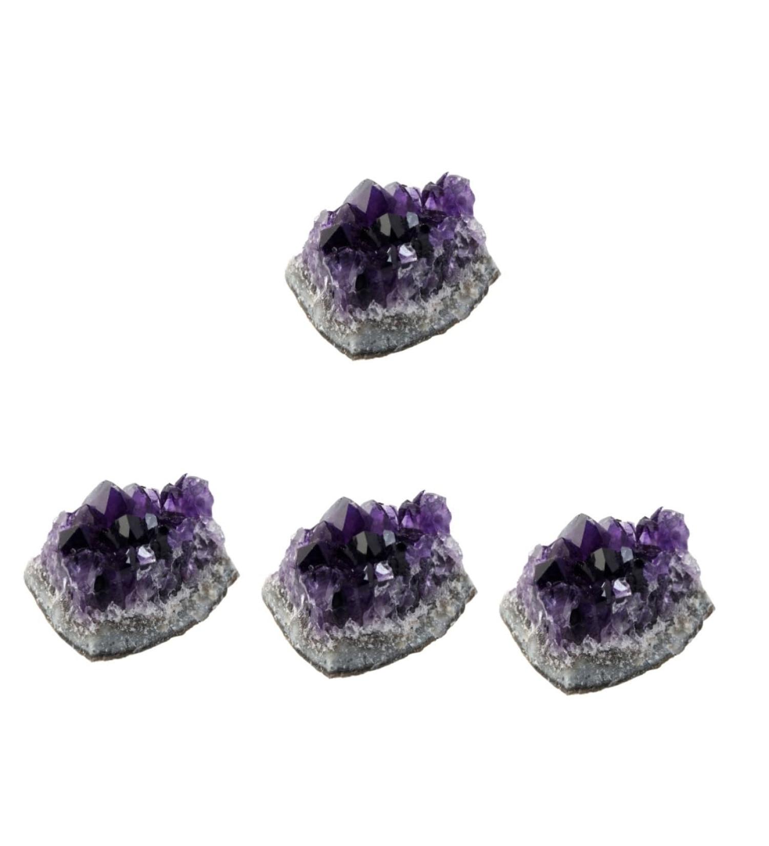 Cabilock 4pcs Amethyst Cluster Rock Purple Rough Gemstones Natural Crystal Decoration Amethyst Cave Agate - Buy Online on SooperMarket.com