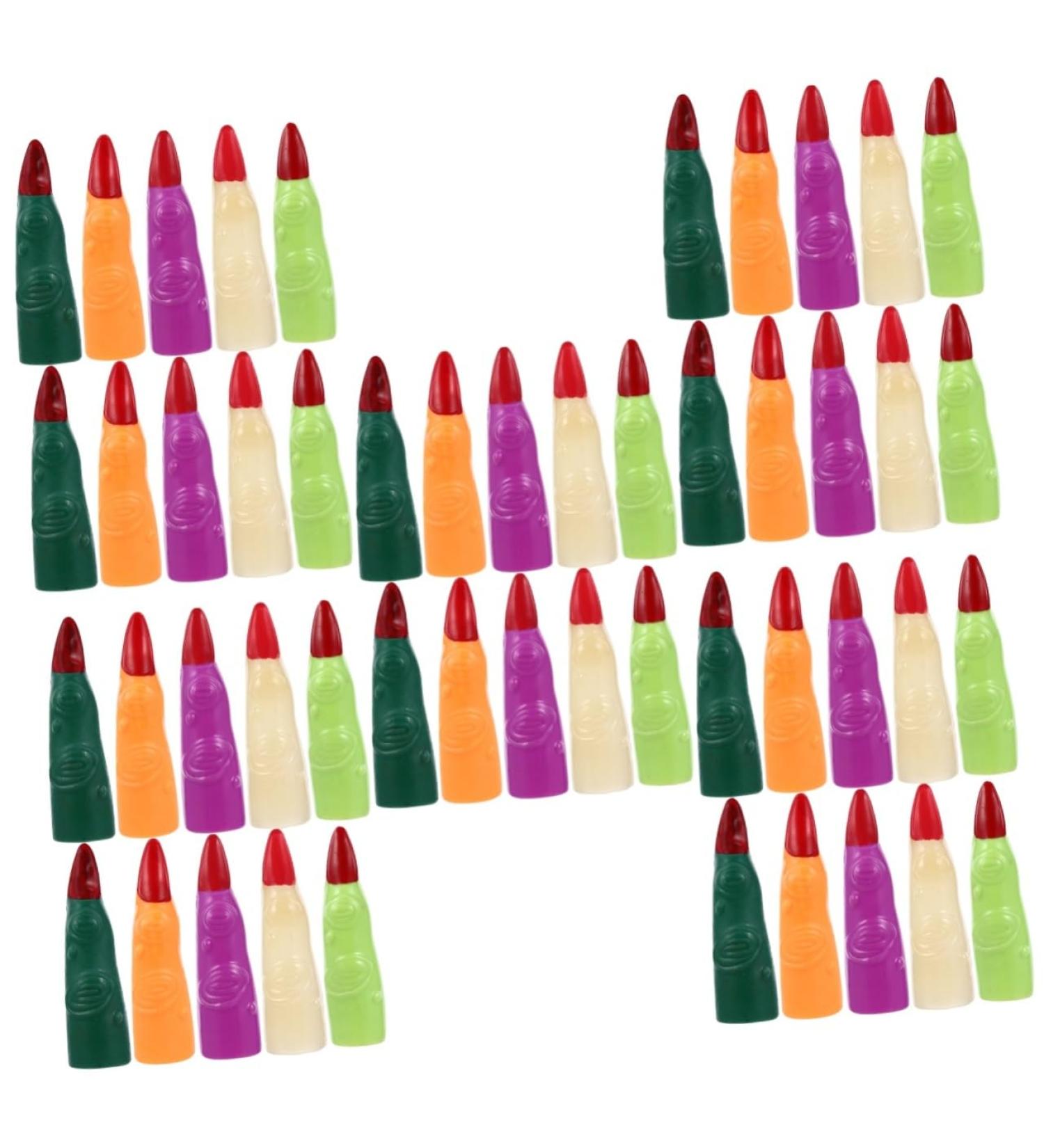 Beavorty 50 pcs fake finger cot Halloween Accessory cosplay finger nails scary witches nails fake zombie fingers scary fingers claw Vampire Costume nails prom props decorate plastic make up - Buy Online on SooperMarket.com