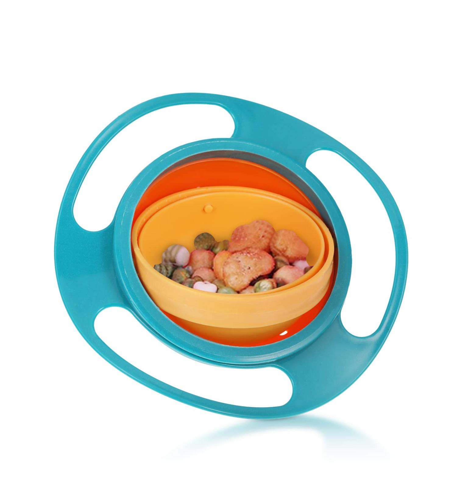 360 Degrees Gyro Bowl - Unspillable Toddler Snack Bowl, Dark Green - Buy Online on SooperMarket.com