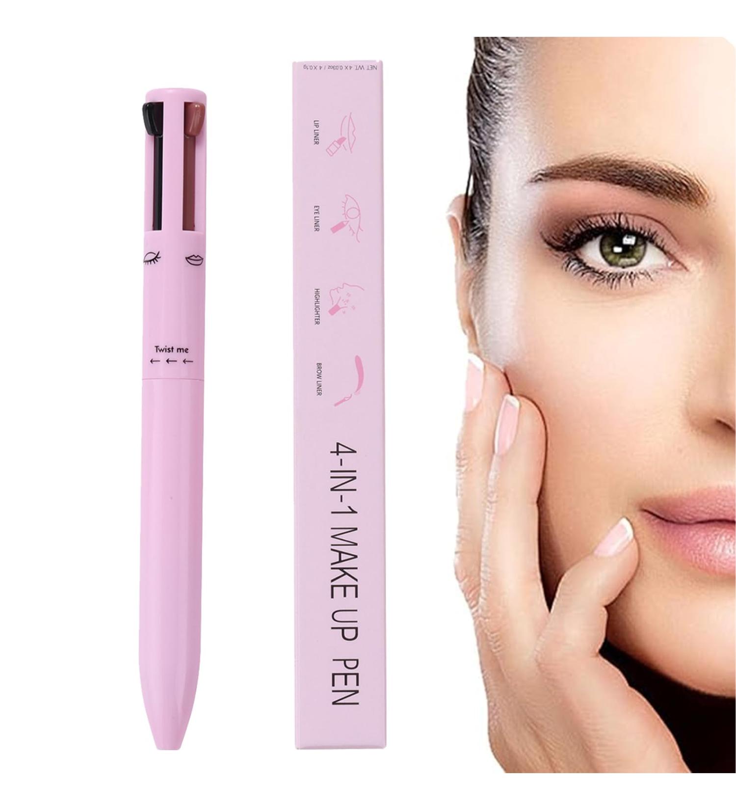 Multi Pencil Makeup Waterproof Multi-Functional Brow | Beauty Product for Women for Travel Comes with Eyeliner Brow Lipliner and Highlighter Puchen Pink - Buy Online on SooperMarket.com