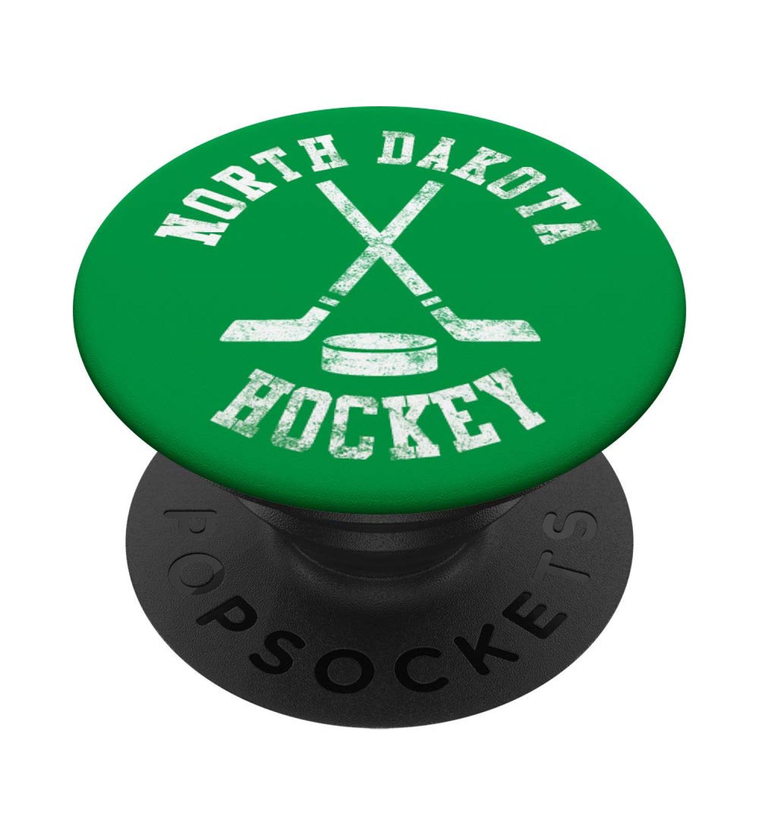 Vintage North Dakota Hockey PopSockets PopGrip: Swappable Grip for Phones & Tablets Black - Buy Online on SooperMarket.com