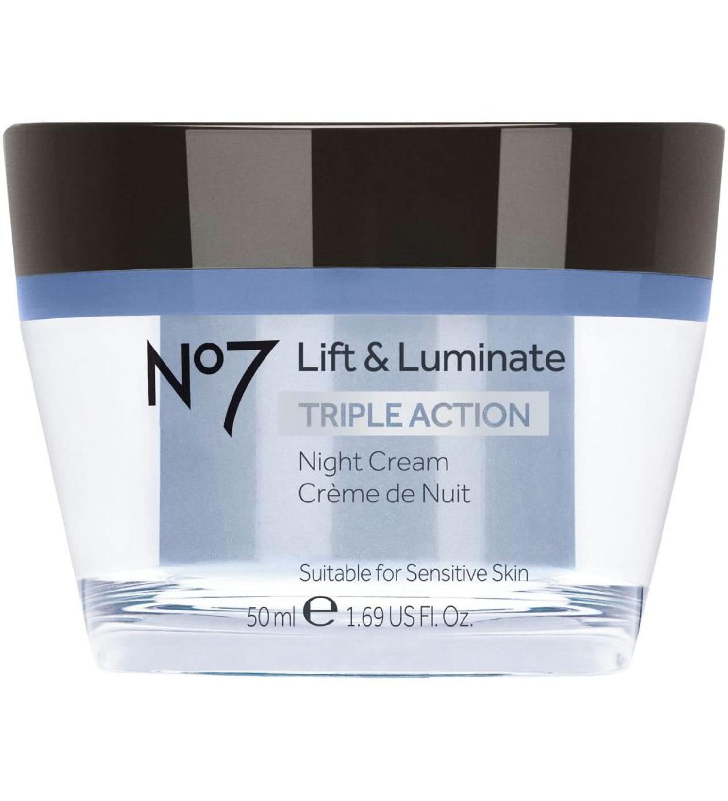 Boots No7 Lift & Luminate Night Cream 1.6 Fl Oz - Anti-Aging Skincare - Buy Online on SooperMarket.com