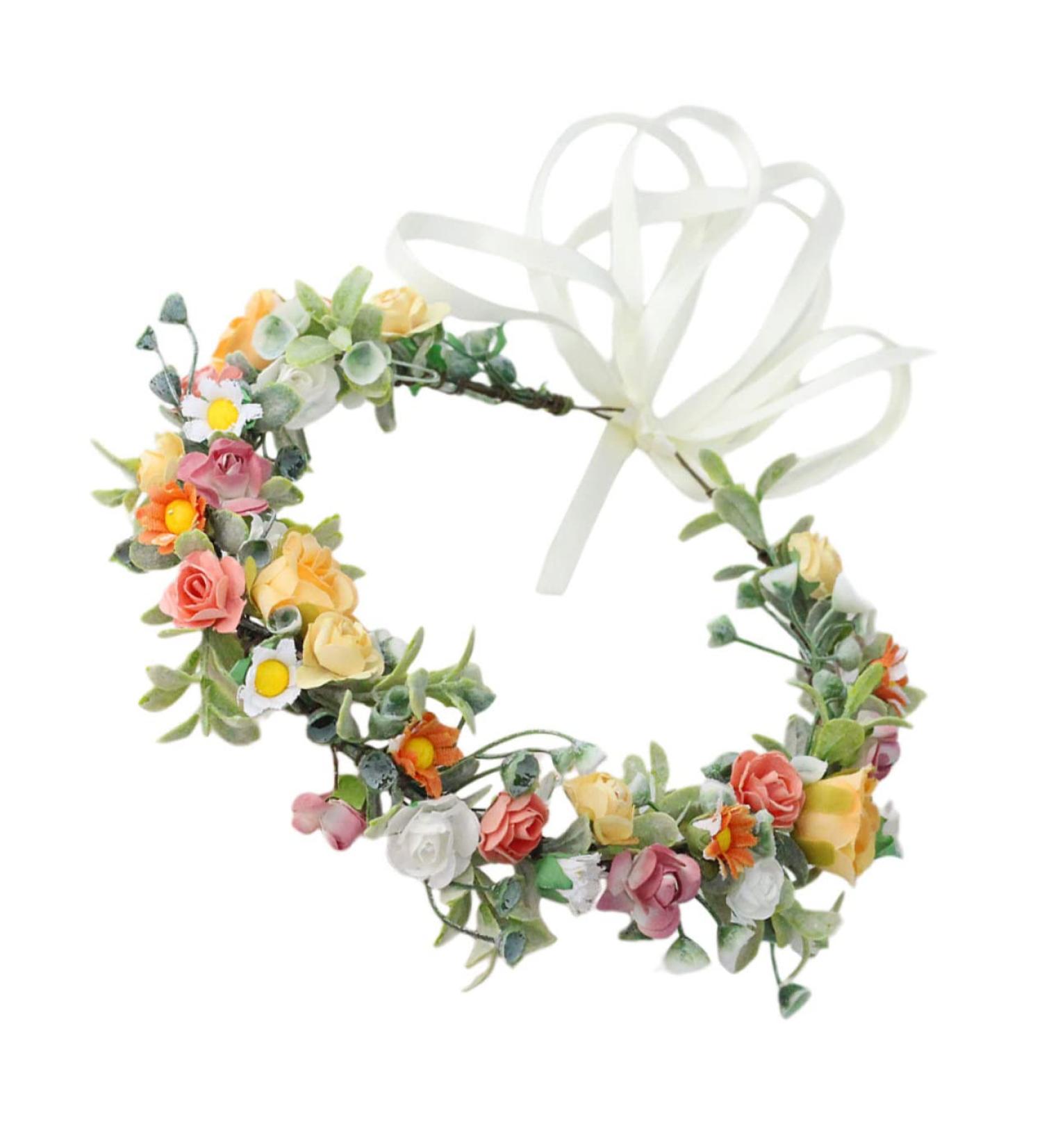 Gogogmee Artificial Flower Headband Headband Bridal Headpieces for Wedding Floral Wreath Headband Boho Hair Ties Lady Headband Flower Rose Wreath Bridal Fairy Headpiece Tiara Fabric - Buy Online on SooperMarket.com