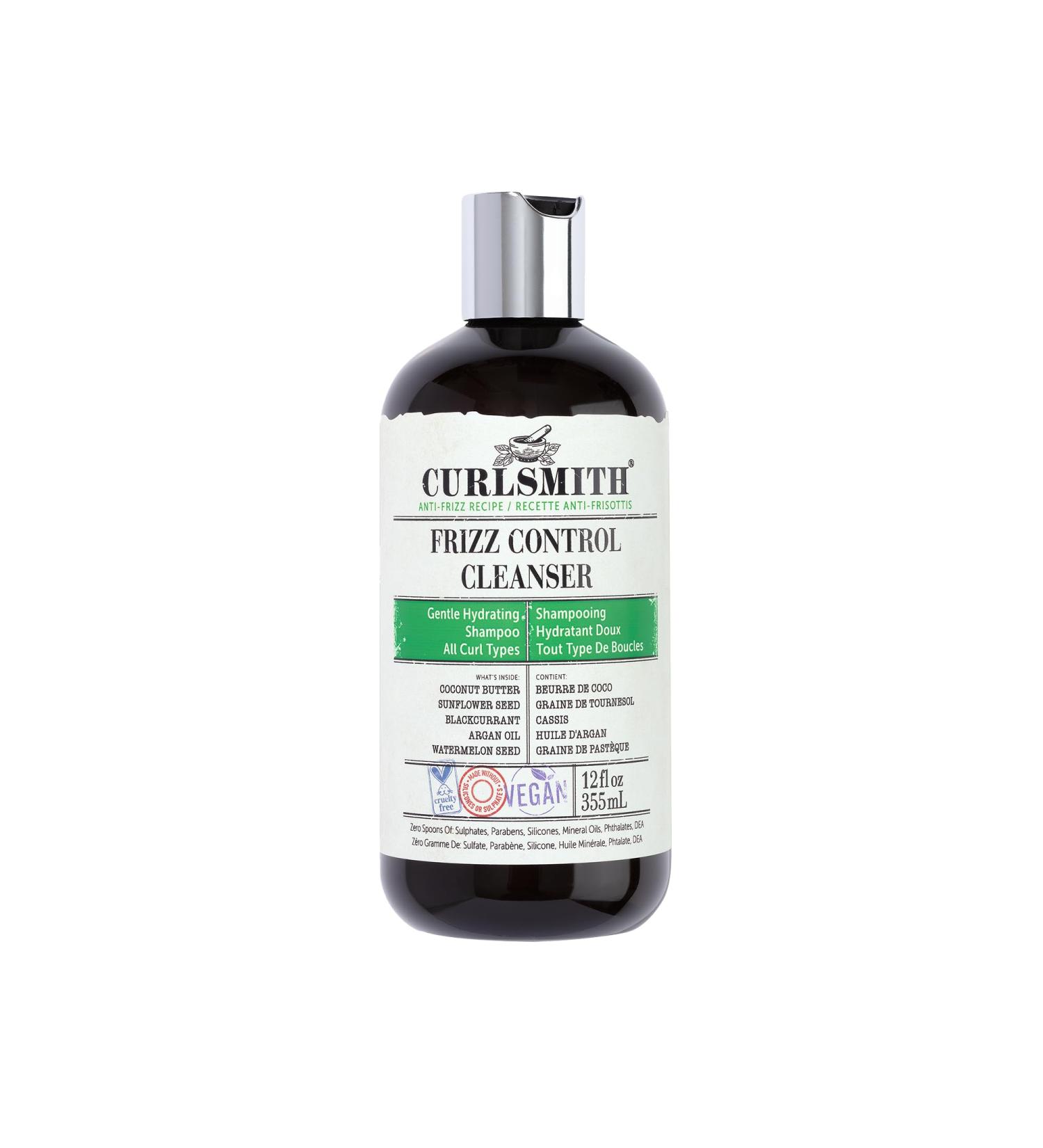 CURLSMITH Frizz Control Cleanser - Vegan Hydrating Shampoo for All Curl Types 355ml - Long Lasting Frizz Control - Buy Online on SooperMarket.com
