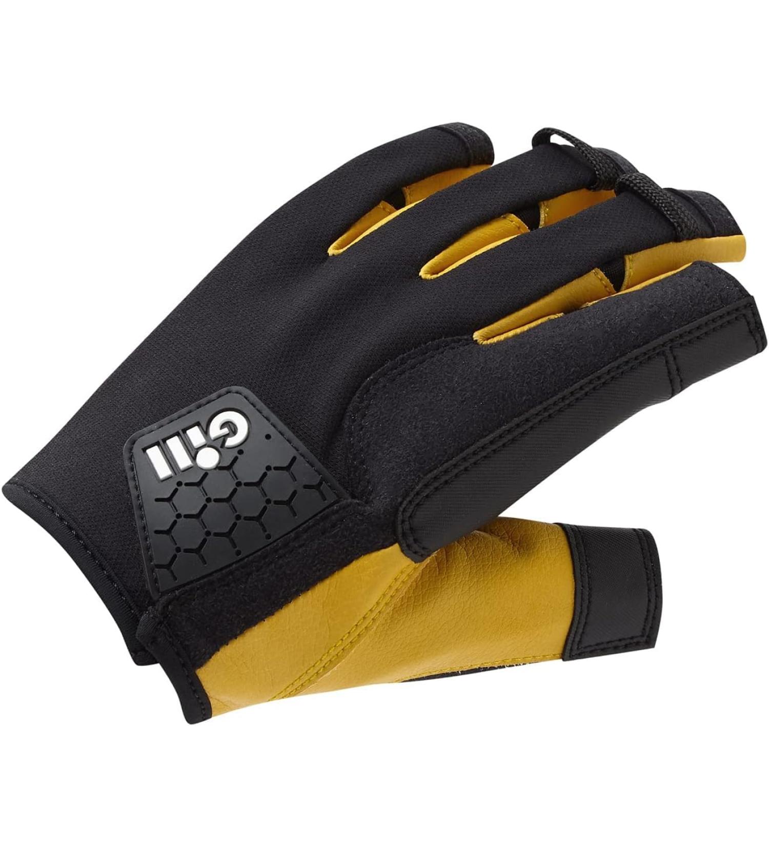 Gill Men's Pro Short Finger Sailing Gloves - Black XS | Durable & Comfortable Dinghy Gloves for All Conditions - Buy Online on SooperMarket.com