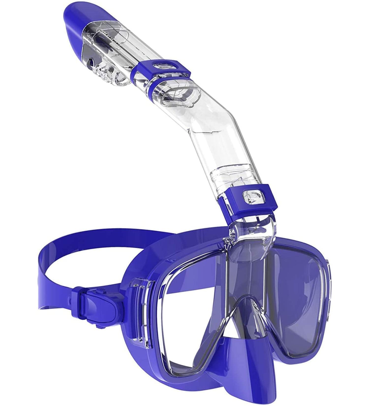 Bairuifu Foldable Snorkel Mask Set - 180 Panoramic View, Anti-Fog, Anti-Leak, Camera Mount - Ideal for Scuba Diving and Snorkeling - Adults, Men, Women, Youth, Kids - Buy Online on SooperMarket.com