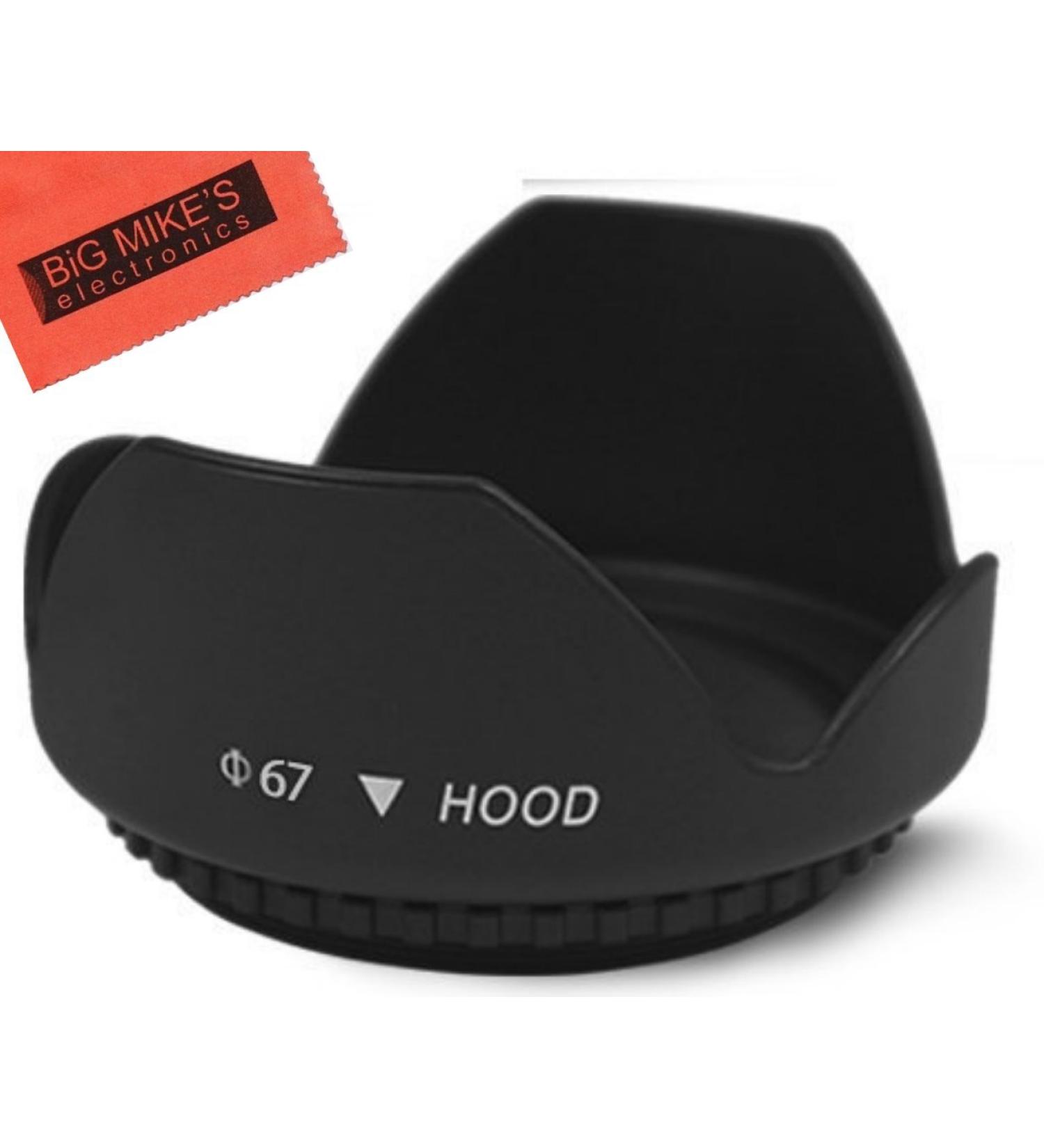 67mm Digital Tulip Flower Lens Hood for Canon Nikon Olympus Pentax Sony Sigma Tamron SLR Lenses - Includes Microfiber Cleaning Cloth - Buy Online on SooperMarket.com