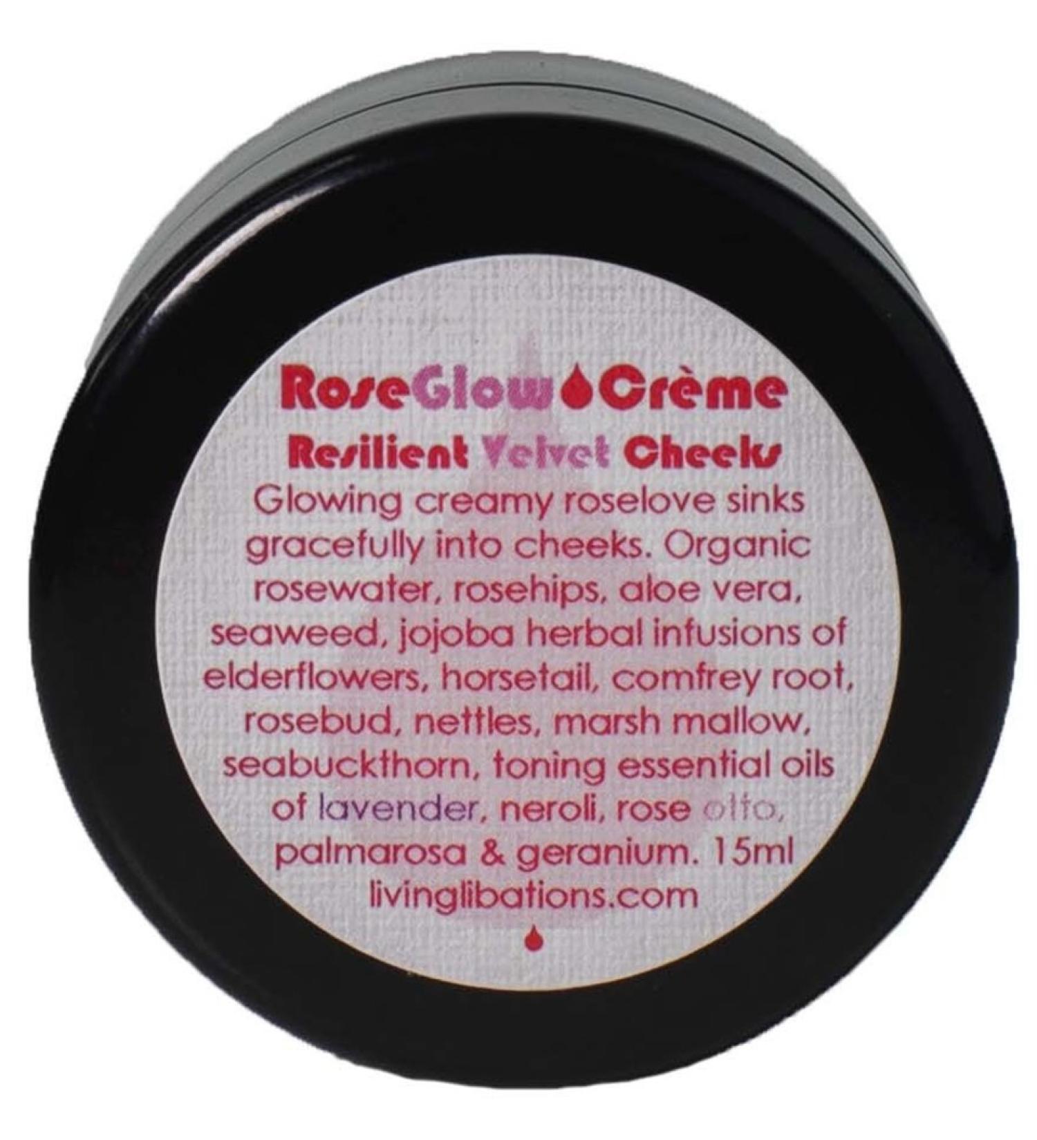 Living Libations - Organic/Wildcrafted Rose Glow Face Creme (15 ml) 0.51 Fl Oz (Pack of 1)