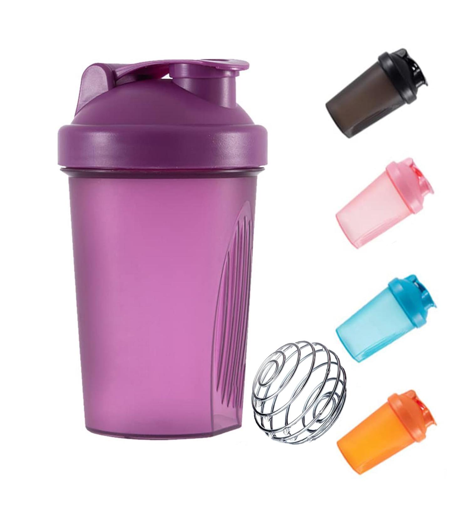 KANGSIT Protein Shaker Bottle 400ml Purple | Stainless Steel Mixing Ball | BPA- and DEHP-free | Leakproof Flip On Lid | Ideal for Protein & Supplements - Buy Online on SooperMarket.com