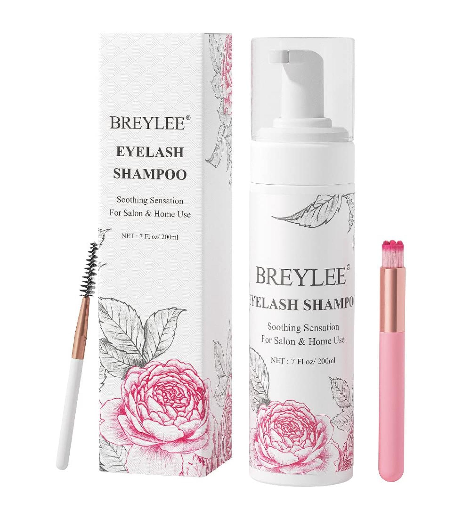 Buy Breylee Eyelash Shampoo - 200ml Eyelash Care for Salon & Home Use Eyelash Extension Makeup Remover with 2 Brushes | International Shipping - Buy Online on SooperMarket.com