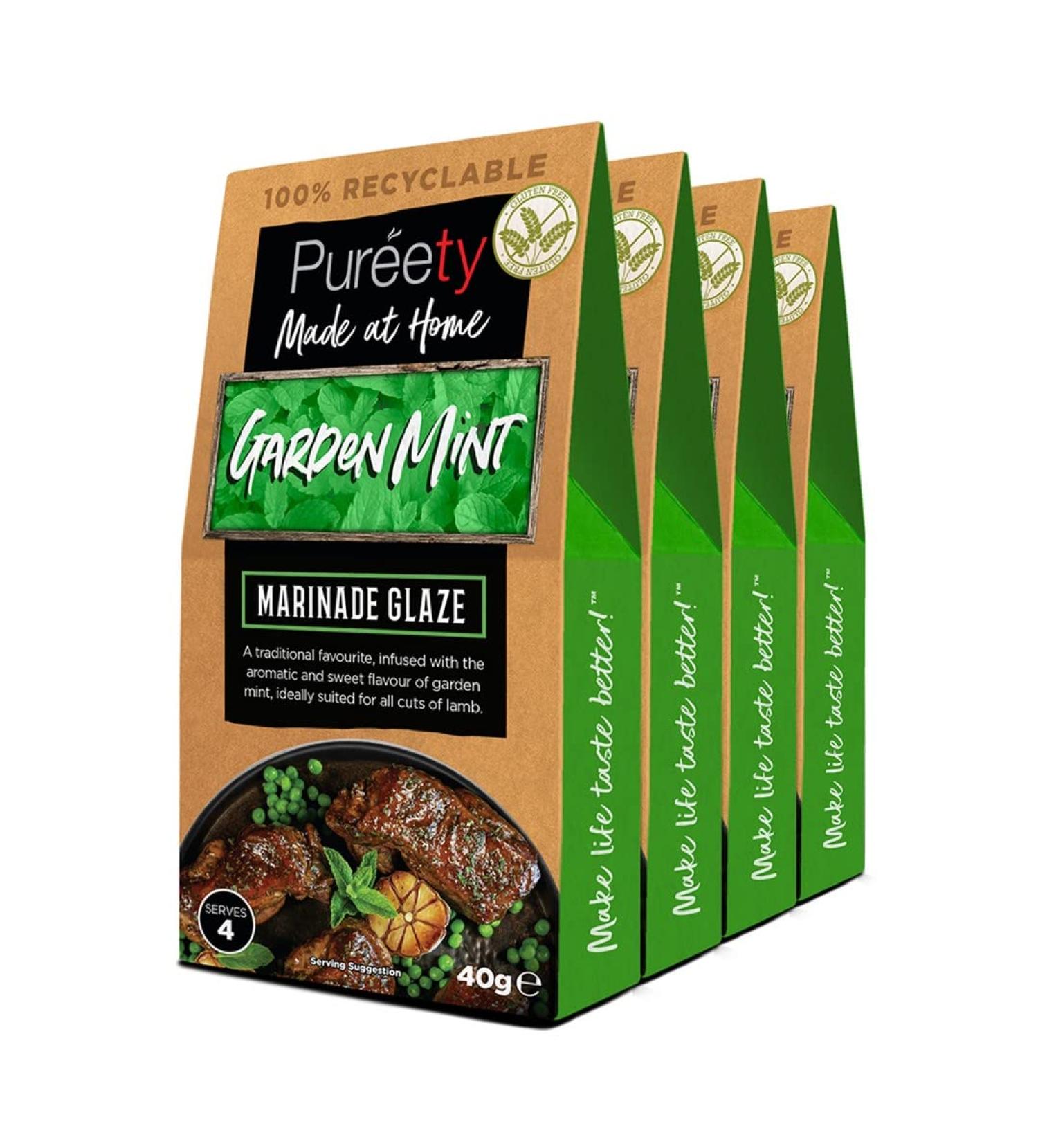 Pureety GLUTEN FREE Marinade Glazes (Garden Mint Marinade Glaze x 4 packs)