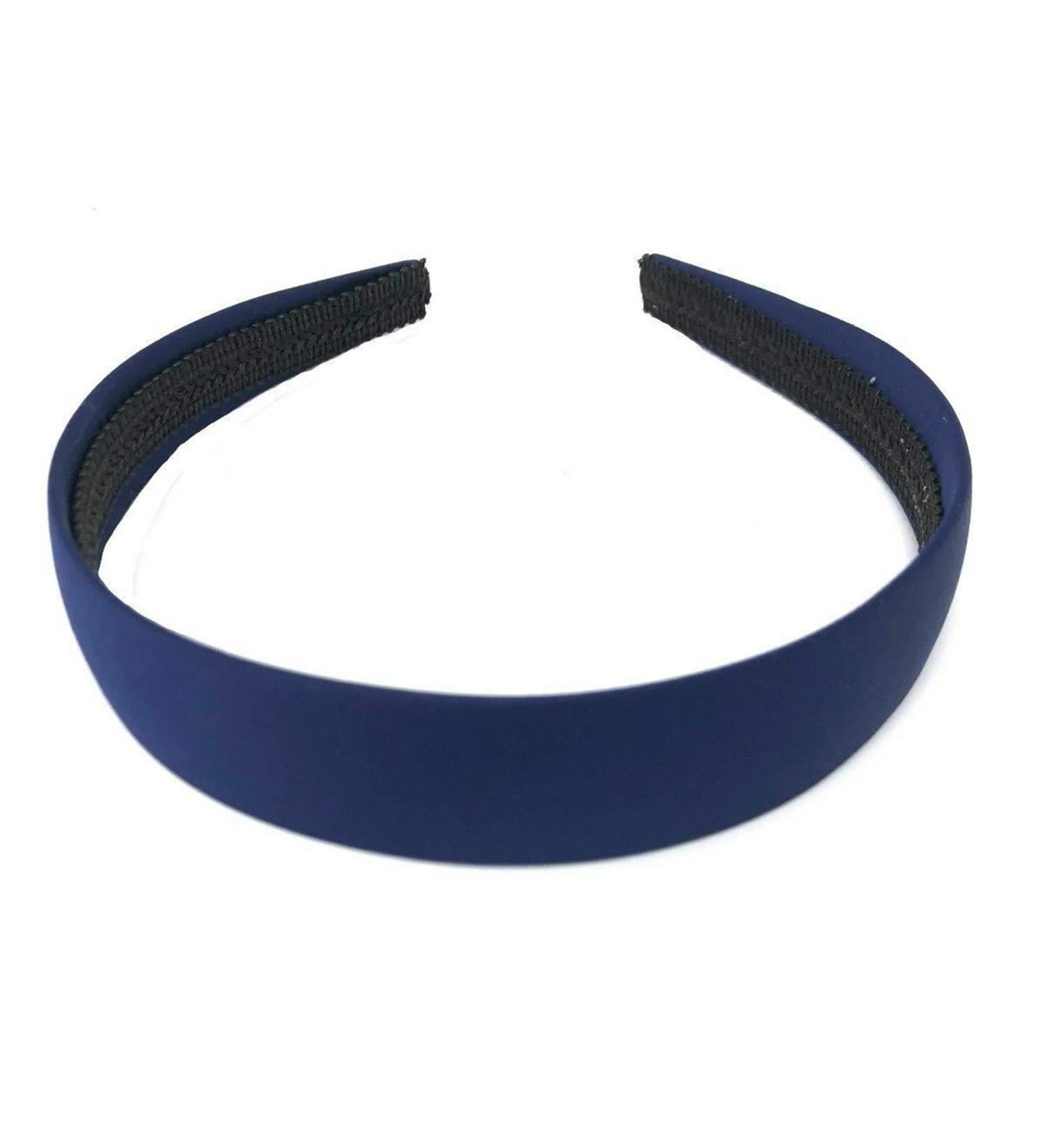 Satin Navy Blue Headband - 2.5 cm Wide | International Shipping Available - Buy Online on SooperMarket.com
