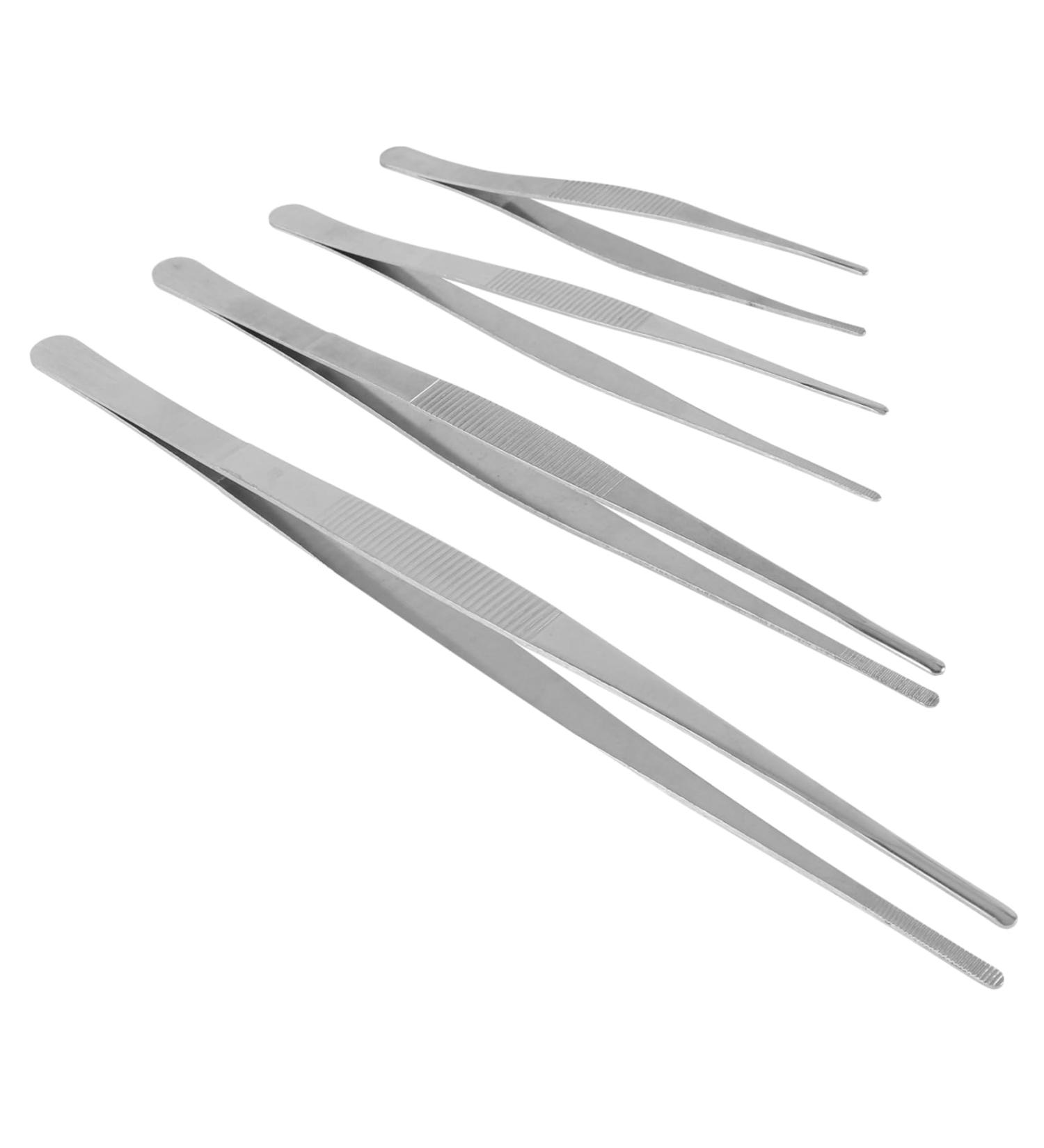 Buy Angoily 8 Pcs Tweezers Set - Stainless Steel Jigsaw Round Head Tissue Pliers - 30x1.5cm - International Shipping - Buy Online on SooperMarket.com