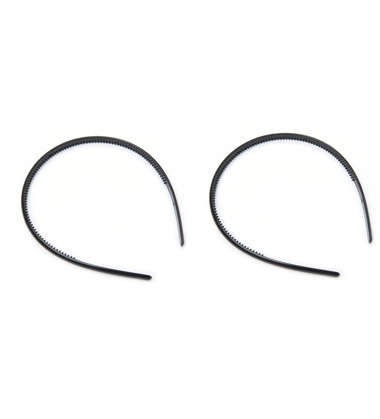 Mytoptrendz Set of 2 Black Thin Slim Narrow Plastic Alice Band Hair Band Headband Hair Accessory - Buy Online on SooperMarket.com