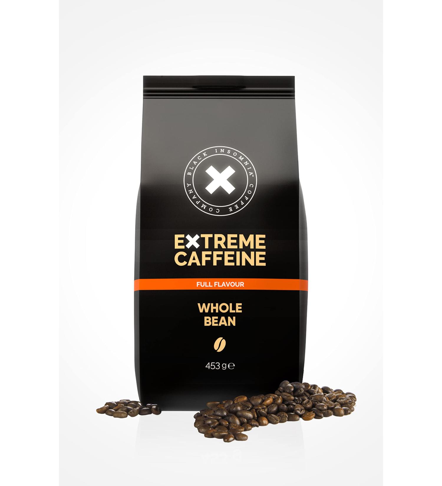 Black Insomnia Coffee Beans - Extra Strong 1105mg Caffeine | World's Strongest Robusta Espresso | Low Acid Dark Roast | 453g (1 Pack) - Buy Online on SooperMarket.com