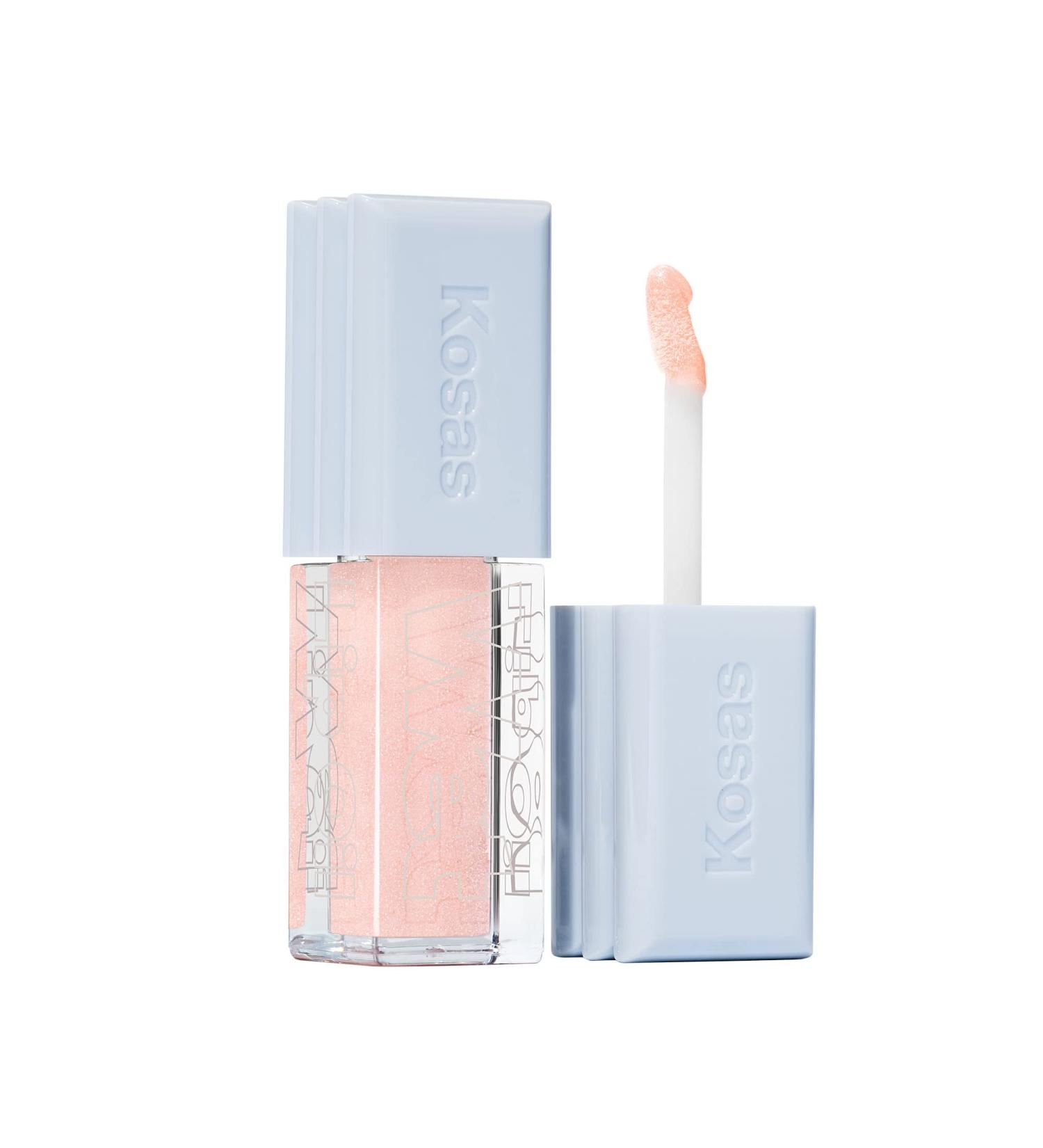 Kosas Wet Lip Oil Gloss - Hydrating Lip Plumping Treatment with Hyaluronic Acid & Peptides  Non-Sticky Finish (Exposed)