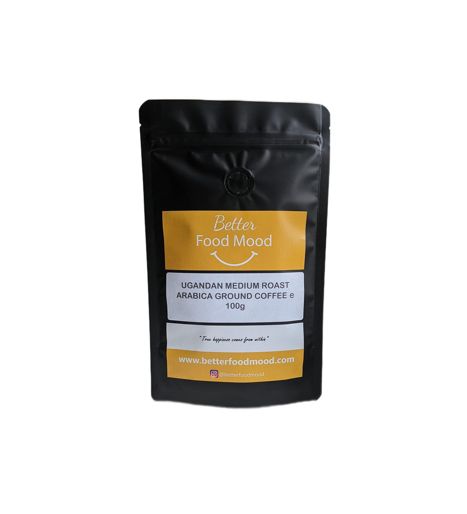 Ugandan Medium Roast Arabica Ground Coffee 100g | Single Origin Mt. Elgon 100% Arabica Ground Coffee - Beans Sourced from Small Scale Farmers | Better Food Mood - Buy Online on SooperMarket.com