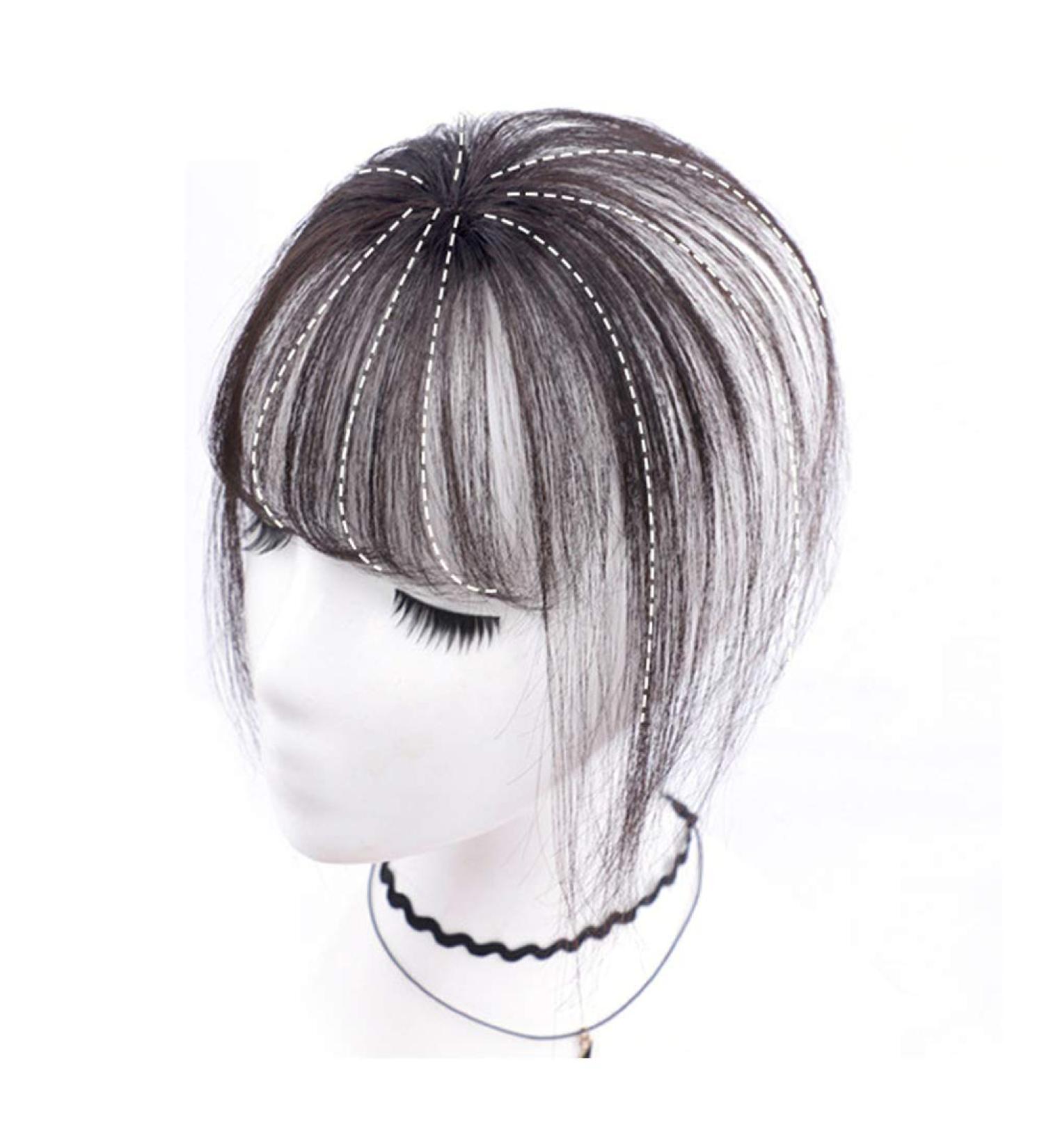 Invisible Human Hair Toppers For Women 3D Air Bangs Hair Topper Extension Invisible Seamless Thin Neat Air Bangs (A) - Buy Online on SooperMarket.com