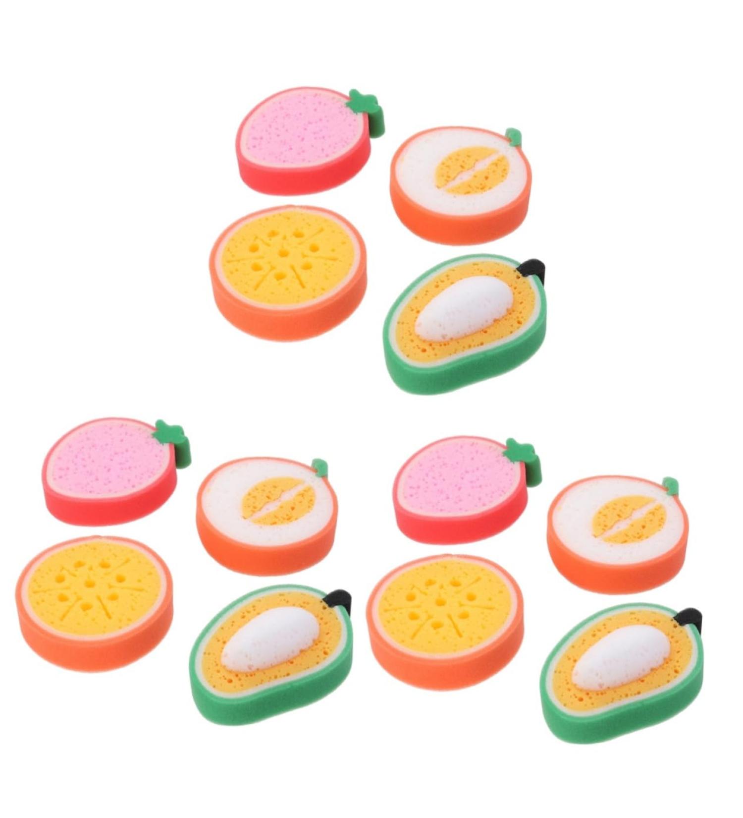 NOLITOY 12 Pcs Body Wash Sponge Set - Cute Exfoliating Shower Pads for Kids - Mini Dollhouse Bath Sponge & Wooden Snowman Design - Ideal for Children's Bath Time - Buy Online on SooperMarket.com