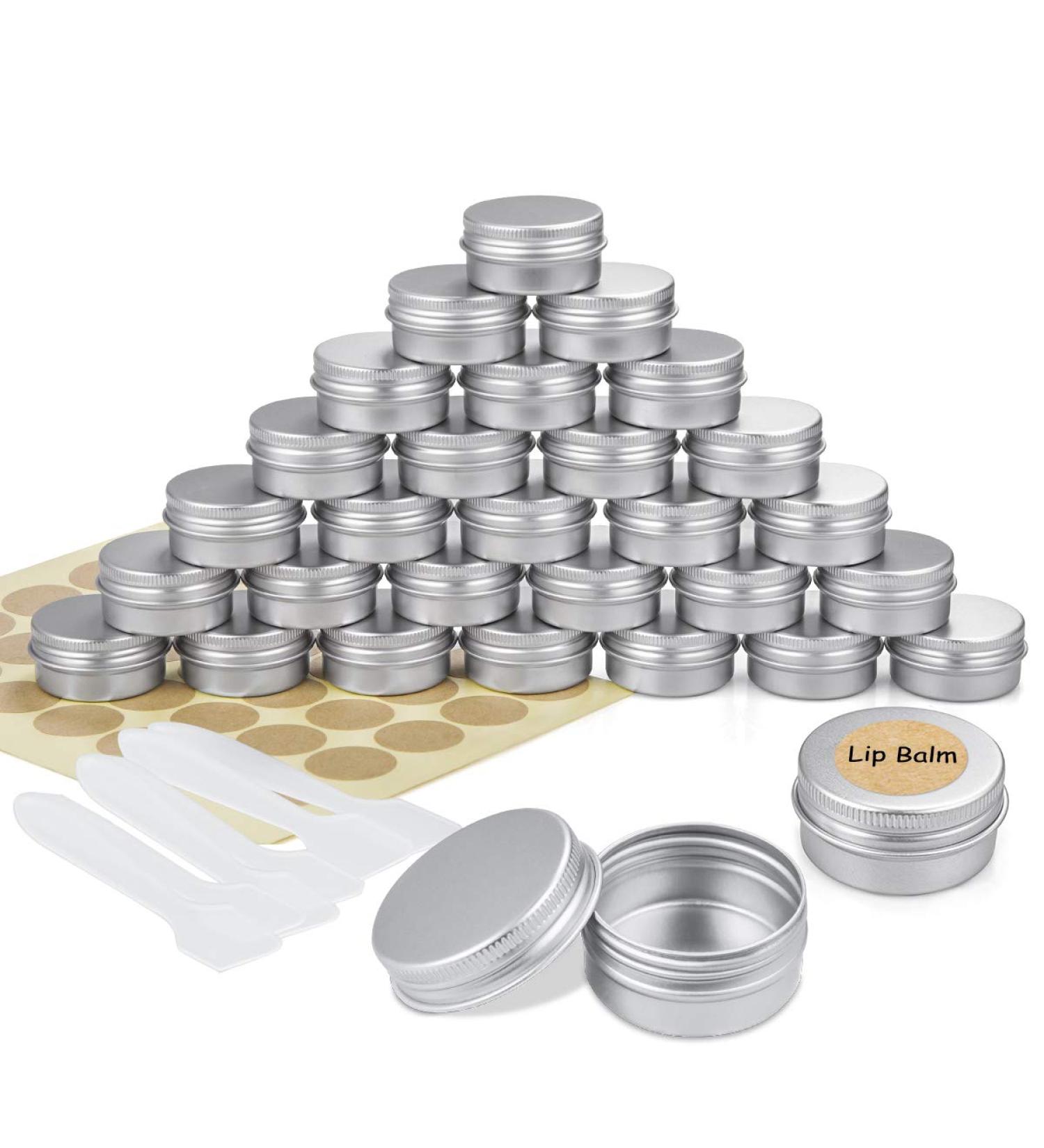 30 Pack Aluminum Travel Jars - 20ml Round Cream Containers for Lotion Masks & Nail Art | Reusable & Durable - Buy Online on SooperMarket.com