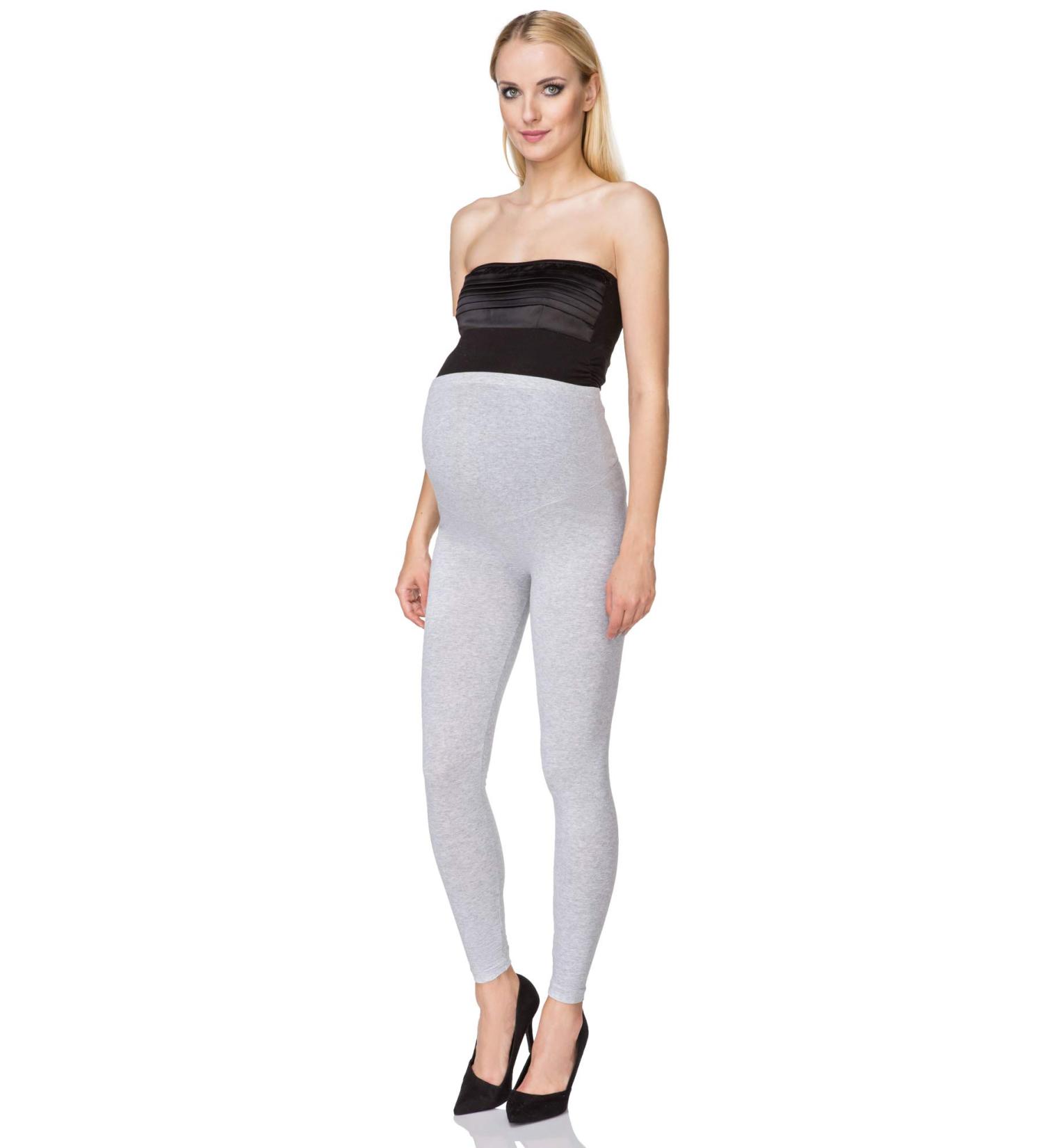 SOFTSAIL Maternity Leggings Pregnancy Pants Cotton Trousers with Belly Support Over Bump High Waisted Stretchy Soft Women Maternity Clothes Pregnancy Wear 14 Ashen