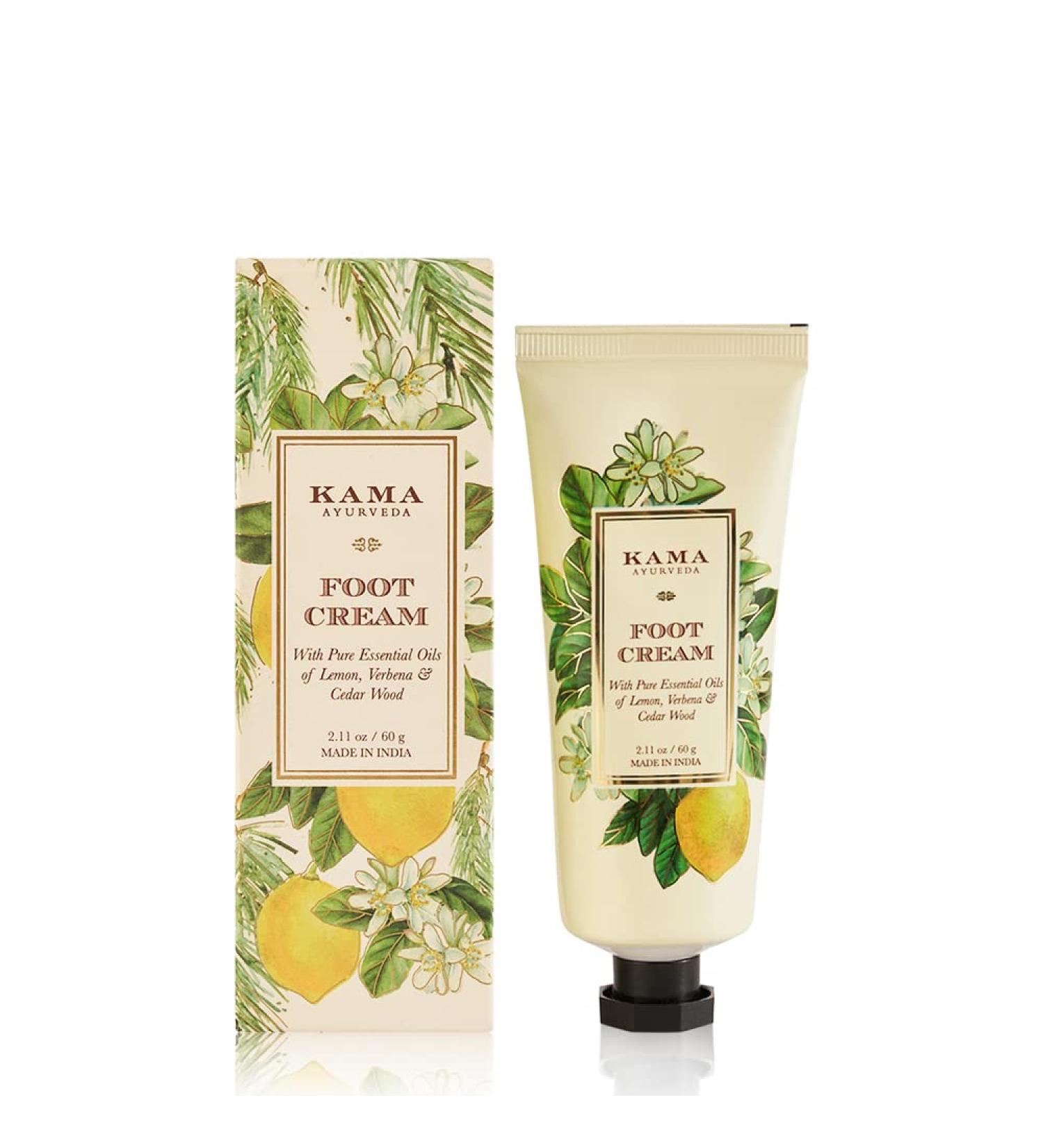 Kama Ayurveda Foot Cream - 60g with Lemon Verbena & Cedarwood Essential Oils | Best for Healing & Moisturizing Feet - Buy Online on SooperMarket.com