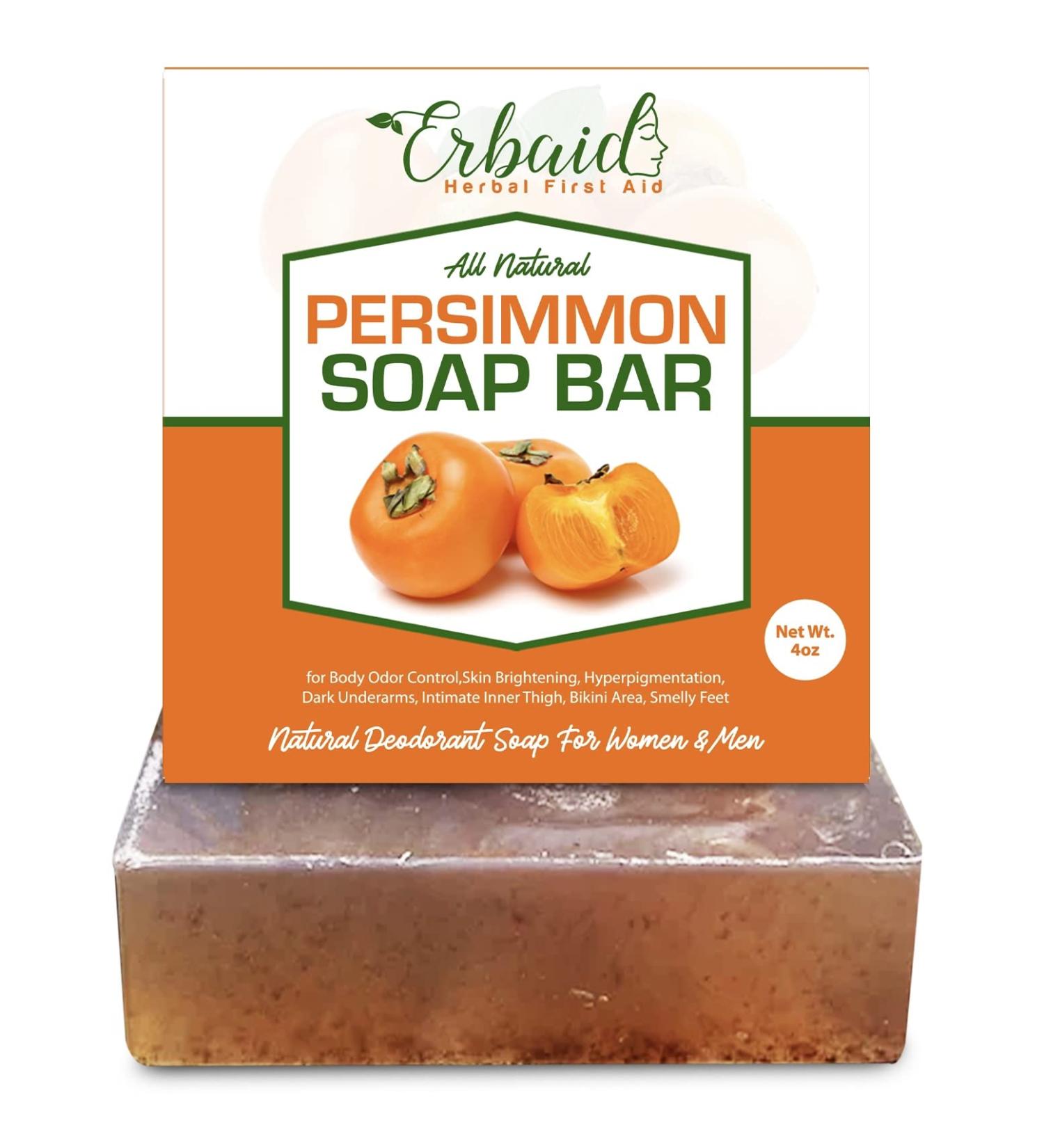Persimmon Soap Bar for Body Odor Control - Purifying Deodorizing Body Wash with Japanese Persimmon & Green Tea Extract for Brightening Skin and Eliminating Nonenal Odor - Buy Online on SooperMarket.com