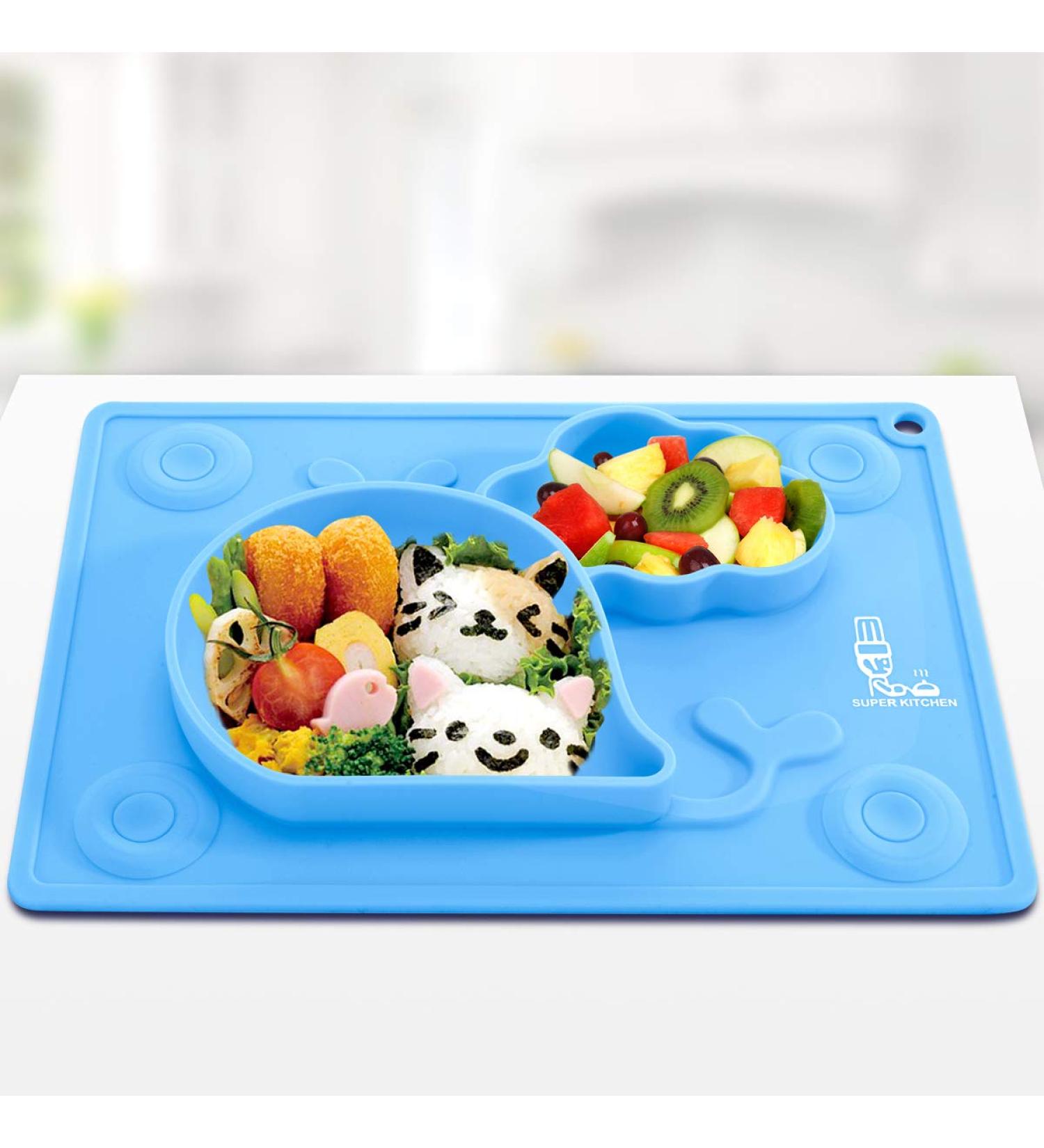 Super Kitchen Silicone Baby Suction Plate for Feeding | Blue | 1 Count - Buy Online on SooperMarket.com
