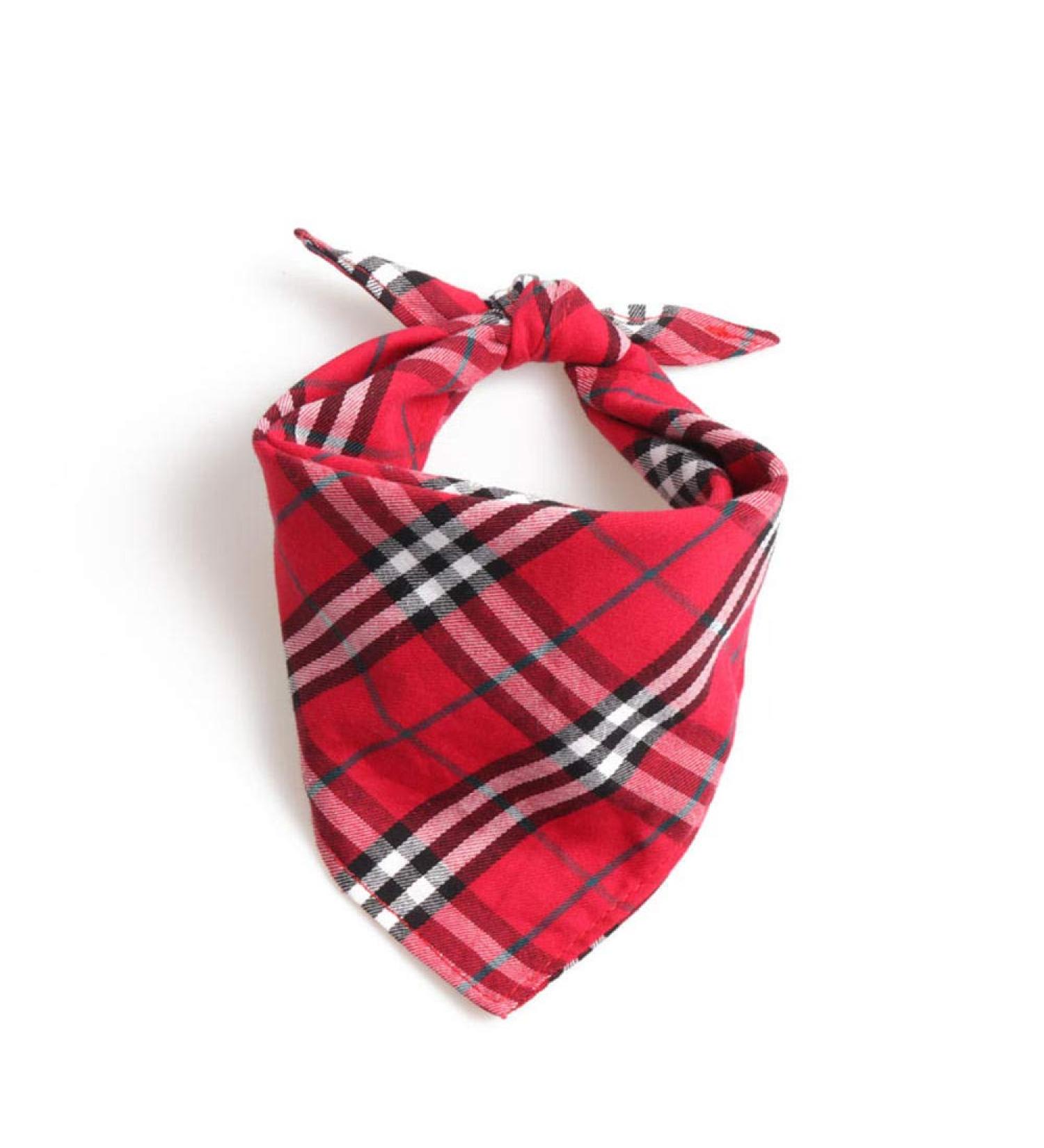 UANOU Dog Bandanas - Red Plaid Triangle Bibs for Small & Medium Dogs | Cotton Scarf Pet Supplies - Buy Online on SooperMarket.com