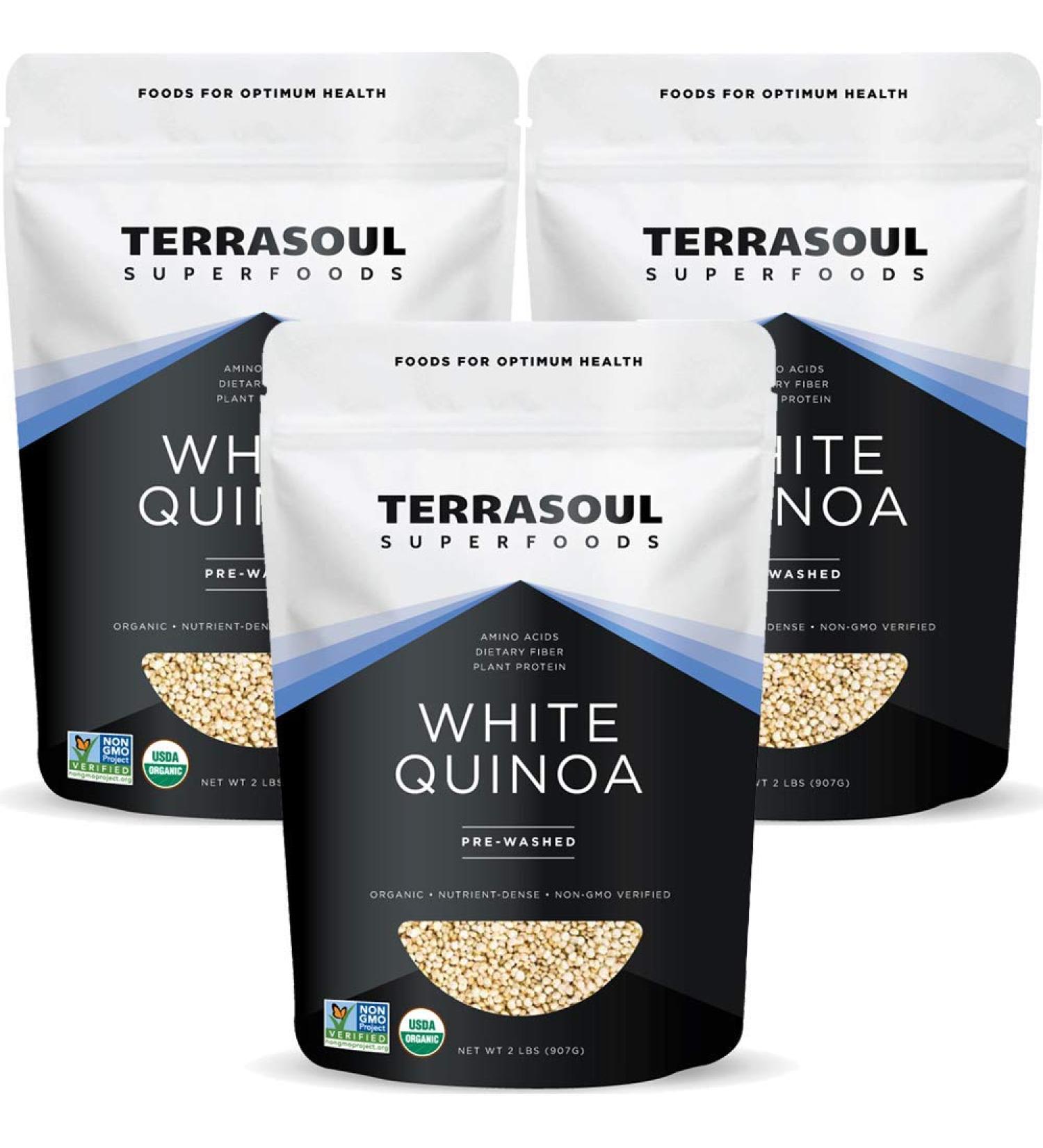 Terrasoul Superfoods Organic White Quinoa 6 Lbs - Pre-washed, Gluten-free, Plant Protein - Buy Online on SooperMarket.com