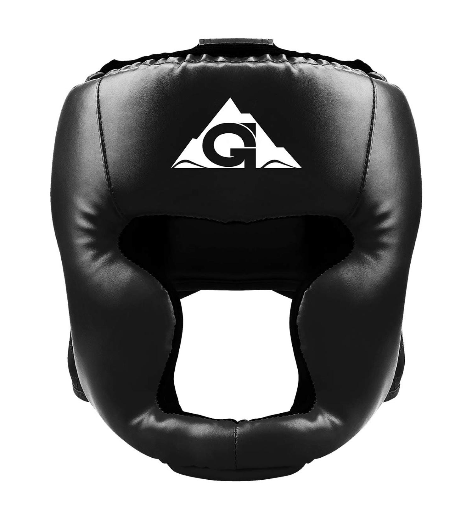 GROOFOO PU Leather Boxing Headgear for Kids and Adults - Ideal for Training, Kickboxing, MMA, Muay Thai, Sparring - Martial Arts Helmet for Karate and Taekwondo - Black (Large) - Buy Online on SooperMarket.com