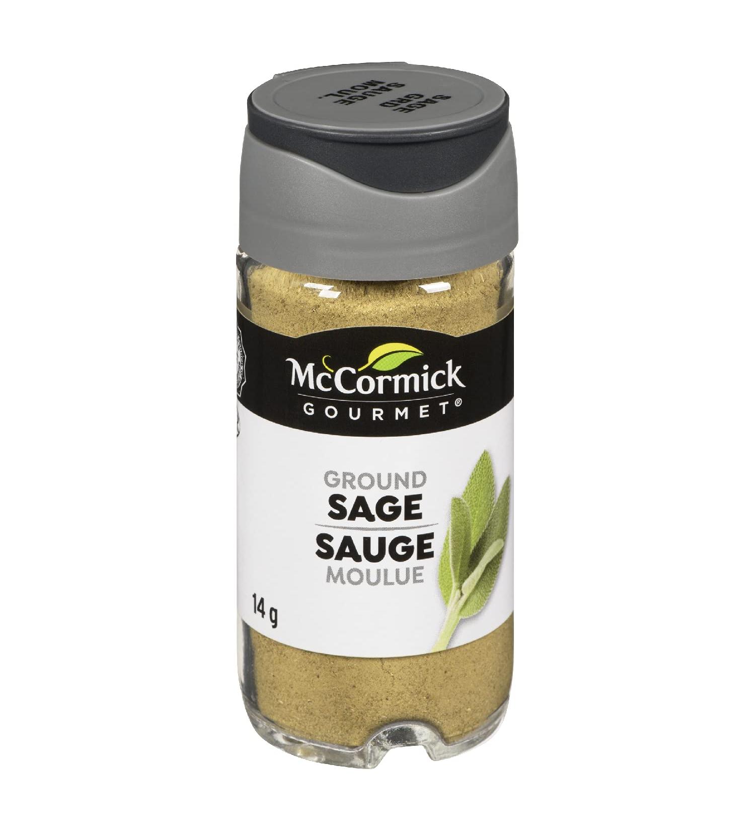 McCormick Gourmet (MCCO3) New Bottle Premium Quality Natural Herbs & Spices Ground Sage 14g - Buy Online on SooperMarket.com