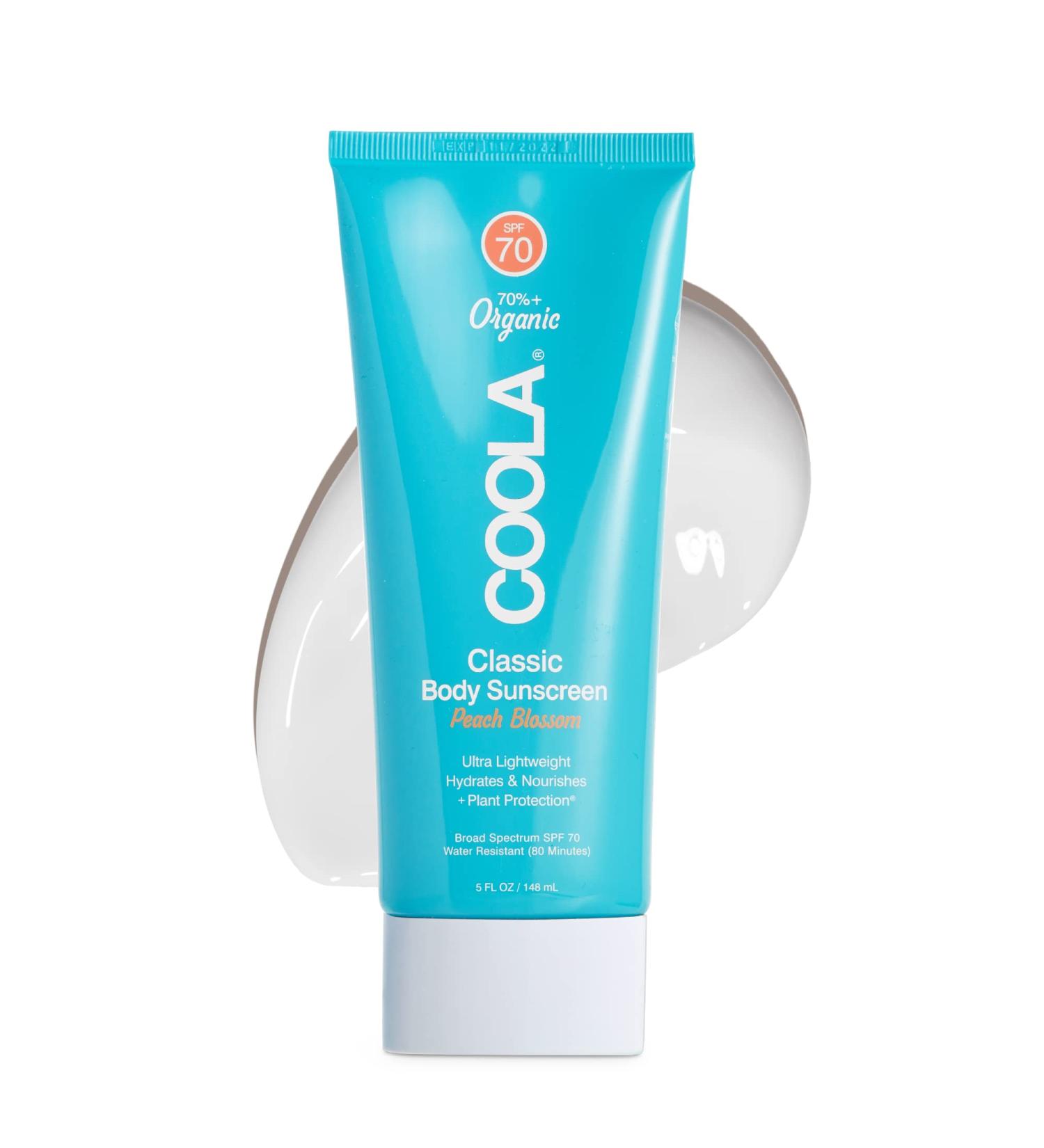 Coola Organic SPF 70 Sunblock Body Lotion - Peach Blossom - 5 Fl Oz | Dermatologist Tested, Vegan, Gluten-Free - Daily Skin Protection - Buy Online on SooperMarket.com