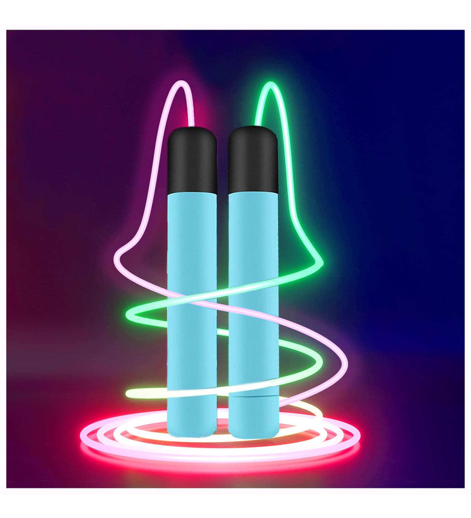 Glowing LED Jump Rope for Kids and Adults - Adjustable Colorful Light-Up Skipping Rope for Indoor and Outdoor Fitness Activities - Buy Online on SooperMarket.com