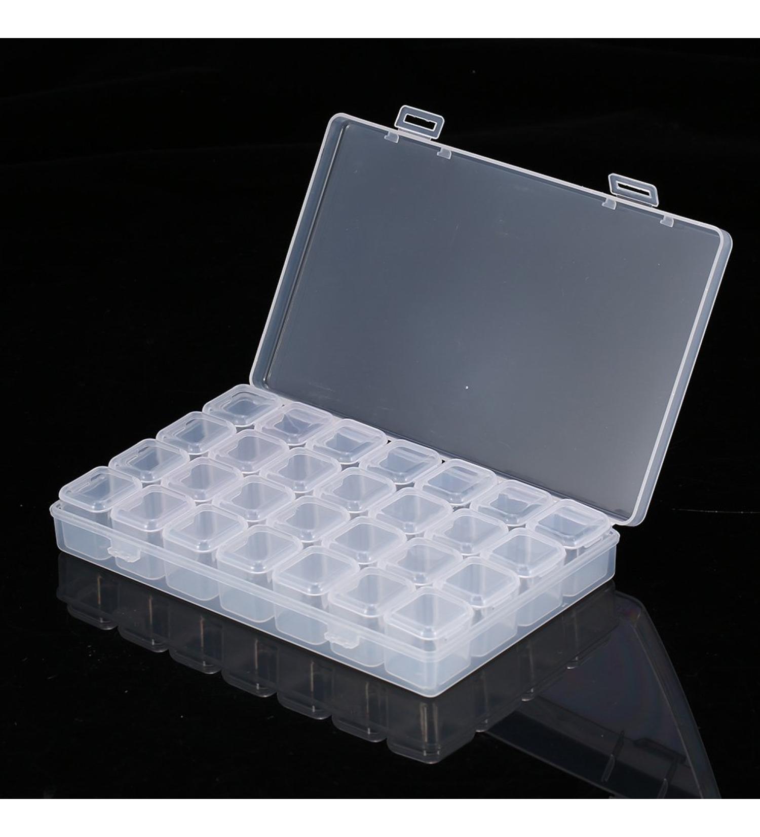 28 Slots Clear Nail Art Rhinestone Gem Bead Storage Box for Manicure Design - Buy Online on SooperMarket.com