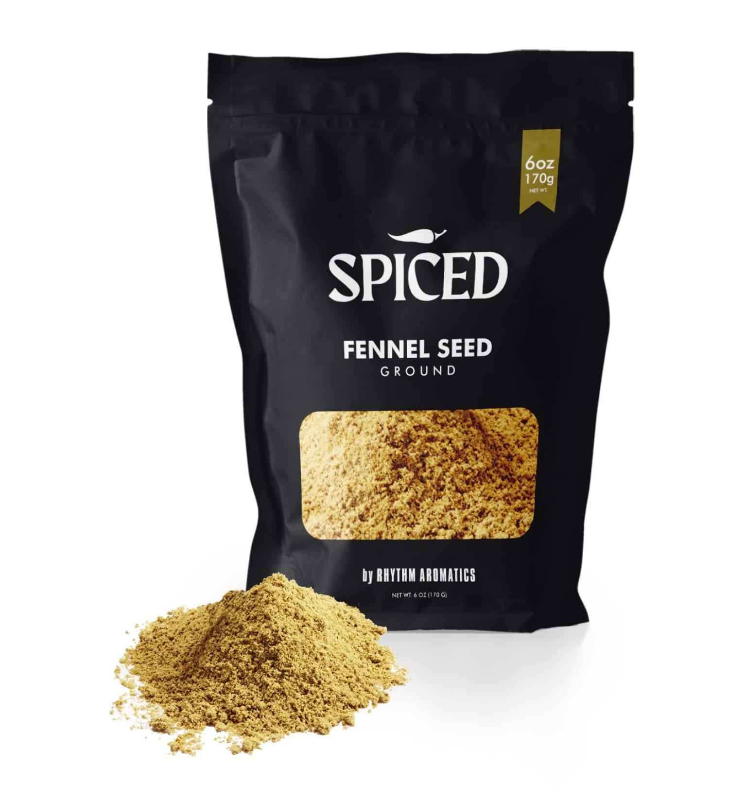 6oz Spiced Ground Fennel Seed Powder for Tea, Pastries, Rubs & Roasting - Resealable Bag for Freshness - Perfect Seasoning for Home Cooking - Buy Online on SooperMarket.com
